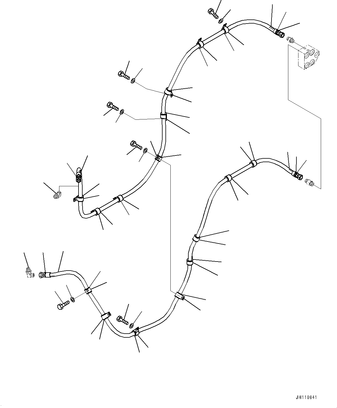 Komatsu parts book diagram for D475A-8E0 S/N 51001-UP: QUICK CHARGE PIPING, HYDRAULIC OIL PIPING AND ENGINE OIL PIPING(#50002-)