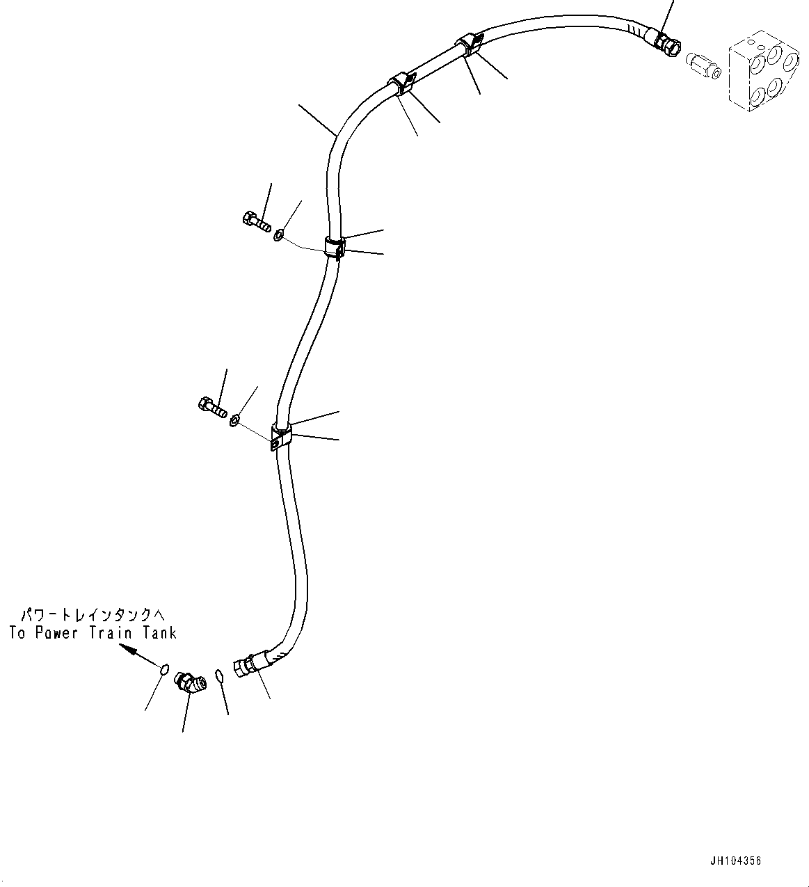 Komatsu parts book diagram for D475A-8E0 S/N 51001-UP: QUICK CHARGE PIPING, POWER TRAIN OIL PIPING(#50001-50001)