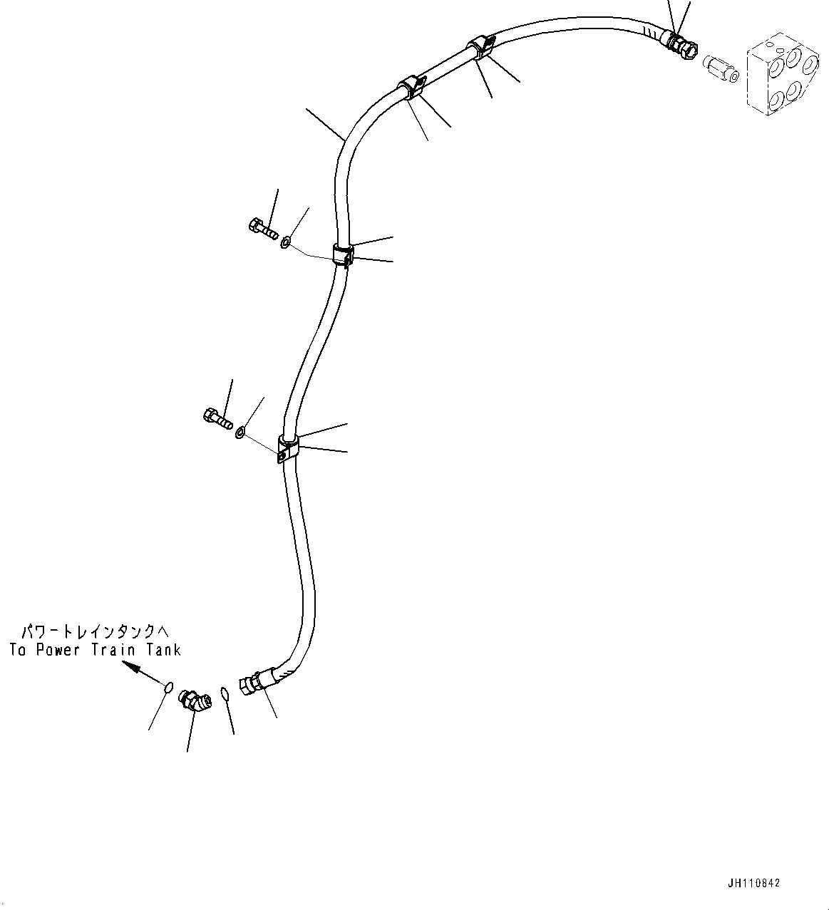 Komatsu parts book diagram for D475A-8E0 S/N 51001-UP: QUICK CHARGE PIPING, POWER TRAIN OIL PIPING(#50002-)