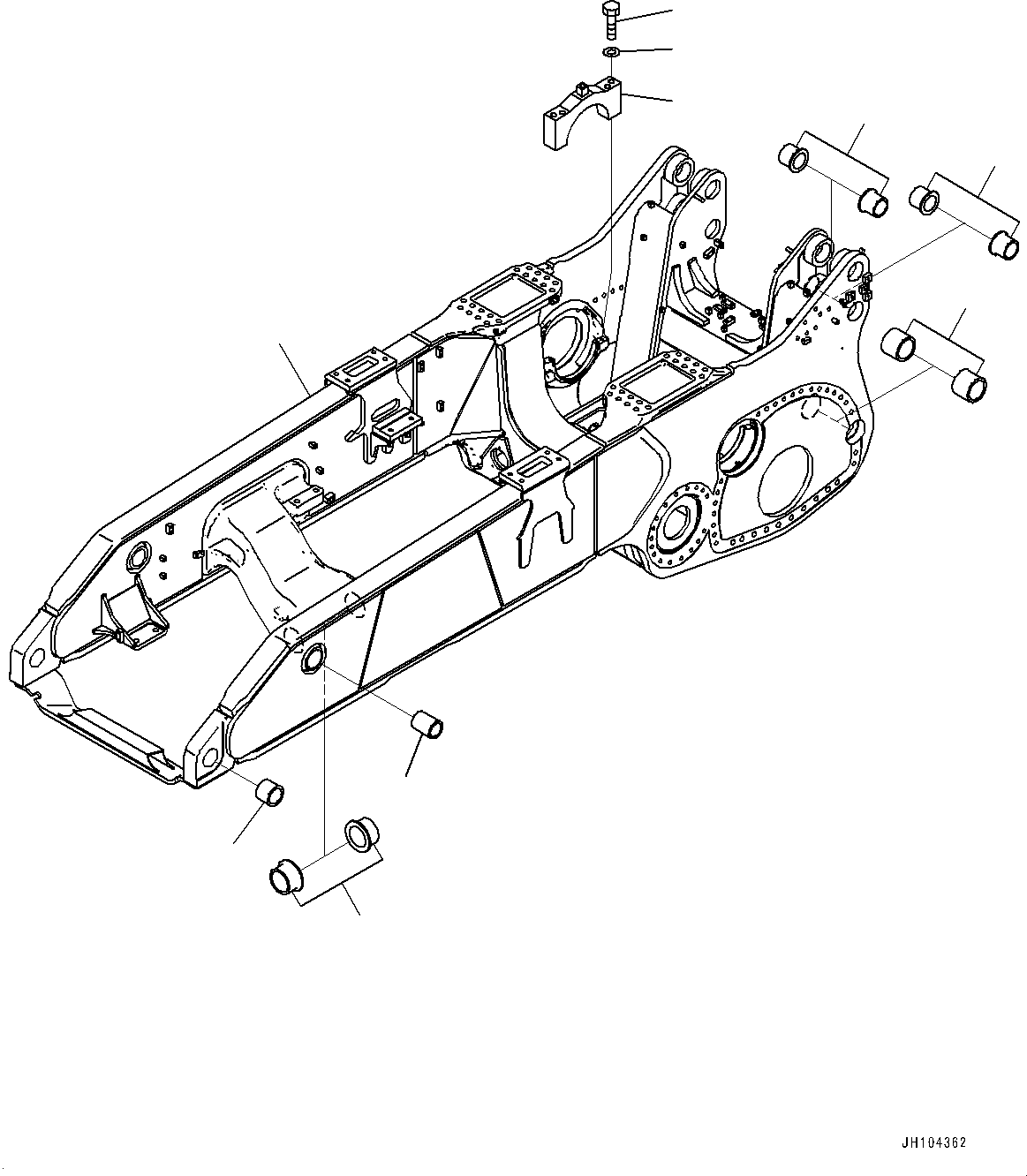 Komatsu parts book diagram for D475A-8E0 S/N 51001-UP: MAIN FRAME, (#50078-)