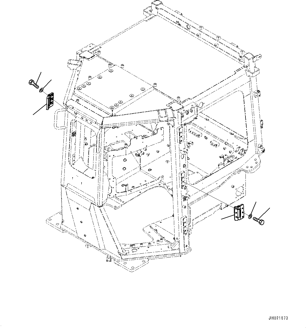 Komatsu parts book diagram for D475A-8E0 S/N 51001-UP: CAB, DOOR HINGE(#50001-)