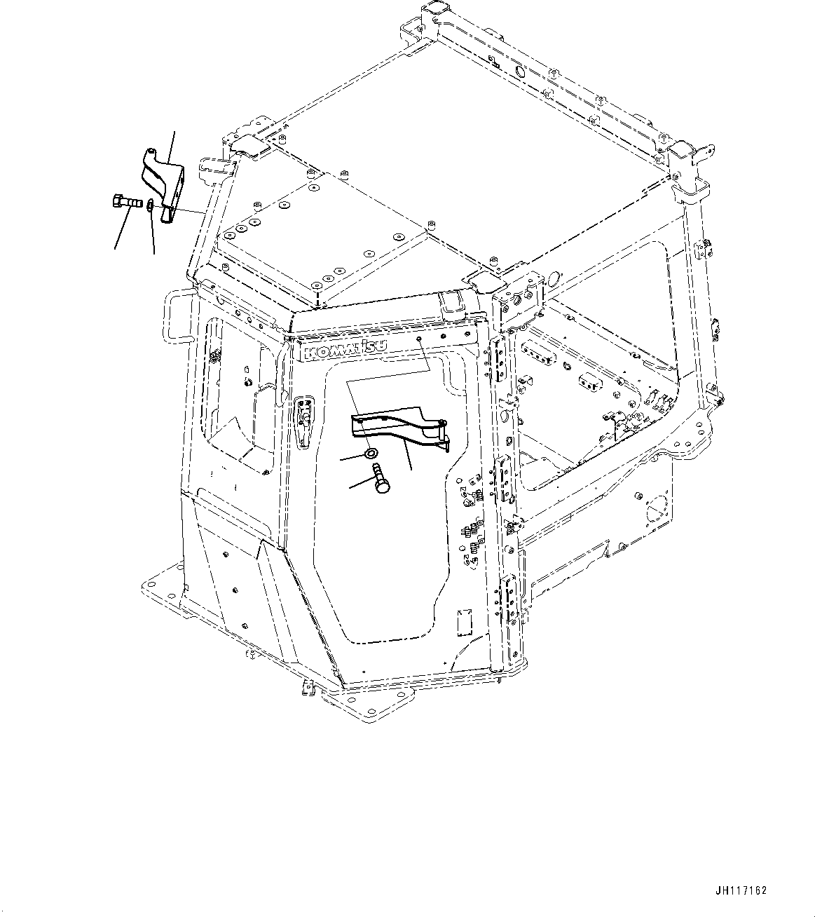 Komatsu parts book diagram for D475A-8E0 S/N 51001-UP: CAB, STRIKER(#50001-)