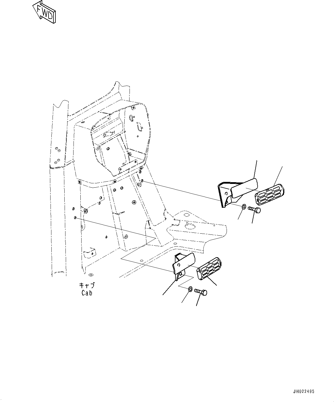Komatsu parts book diagram for D475A-8E0 S/N 51001-UP: CONTROL UNIT, FOOTREST(#50001-)