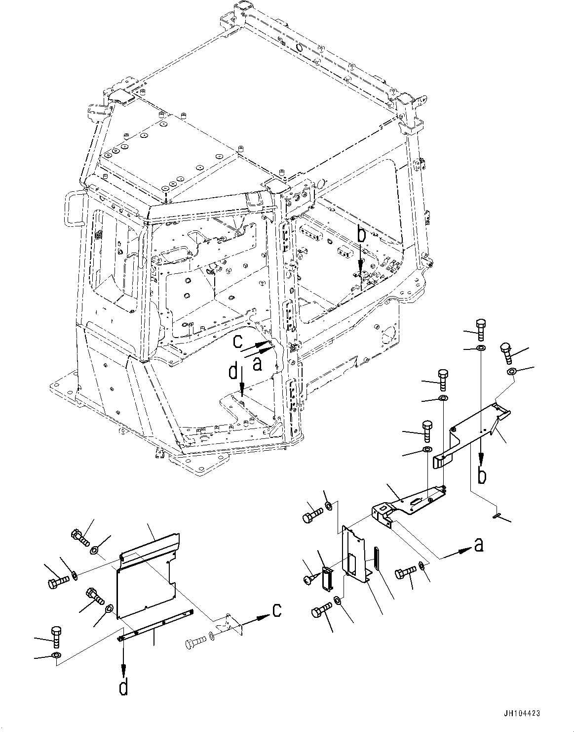 Komatsu parts book diagram for D475A-8E0 S/N 51001-UP: CONTROL UNIT, REAR COVER (1/3)(#50001-)