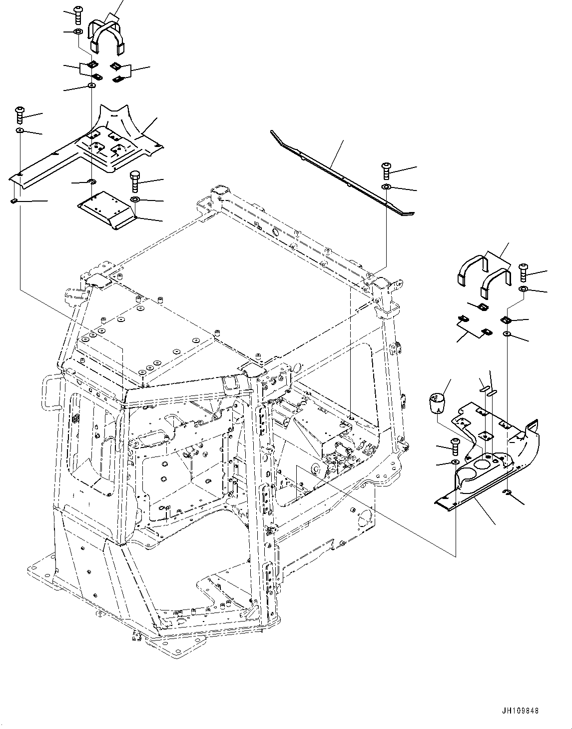 Komatsu parts book diagram for D475A-8E0 S/N 51001-UP: CONTROL UNIT, GARNISH (2/2)(#50001-)