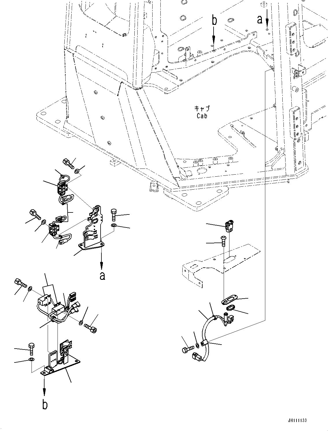 Komatsu parts book diagram for D475A-8E0 S/N 51001-UP: CAB ELECTRICAL UNIT, EXHAUST BRACKET(#51001-)