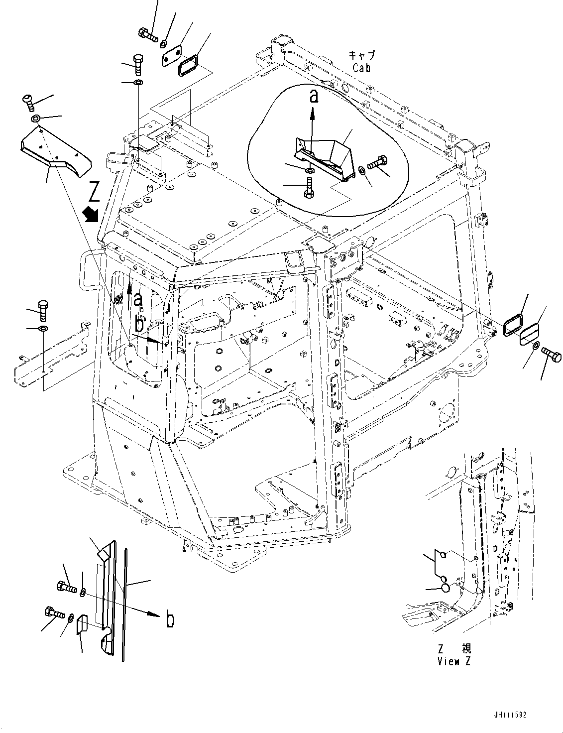 Komatsu parts book diagram for D475A-8E0 S/N 51001-UP: CAB ELECTRICAL UNIT, COVER (2/2)(#51001-)