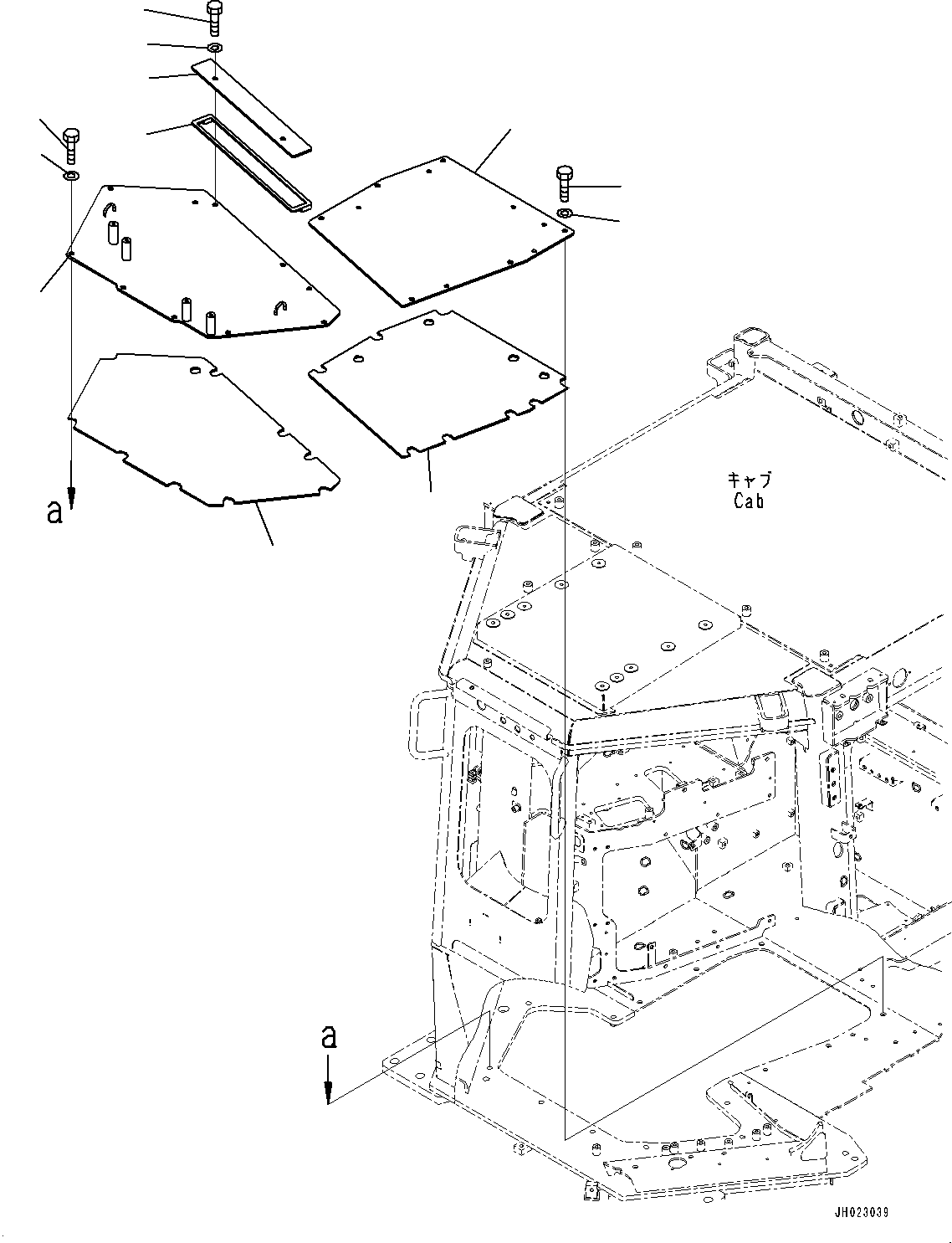 Komatsu parts book diagram for D475A-8E0 S/N 51001-UP: FLOOR FRAME COVER, COVER(#50001-)