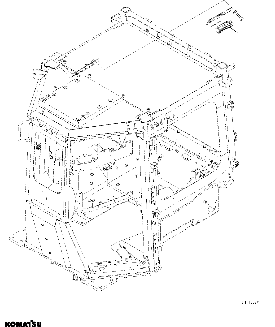 Komatsu parts book diagram for D475A-8E0 S/N 51001-UP: PARTS FOR LESS FAN REVERSE SWITCH, (#50001-)