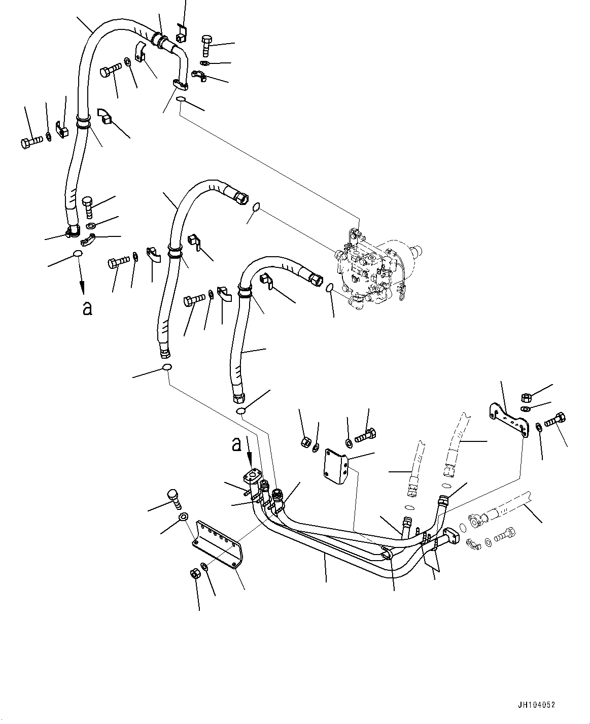 Komatsu parts book diagram for D475A-8E0 S/N 51001-UP: RADIATOR GUARD, FAN MOTOR PIPING(#51001-)