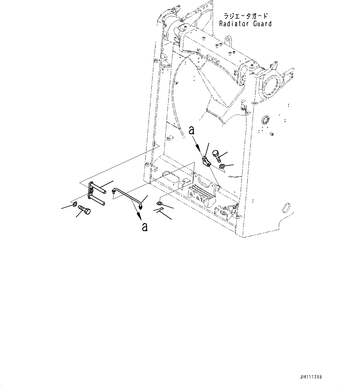 Komatsu parts book diagram for D475A-8E0 S/N 51001-UP: RADIATOR GUARD, LOCK(#51001-)