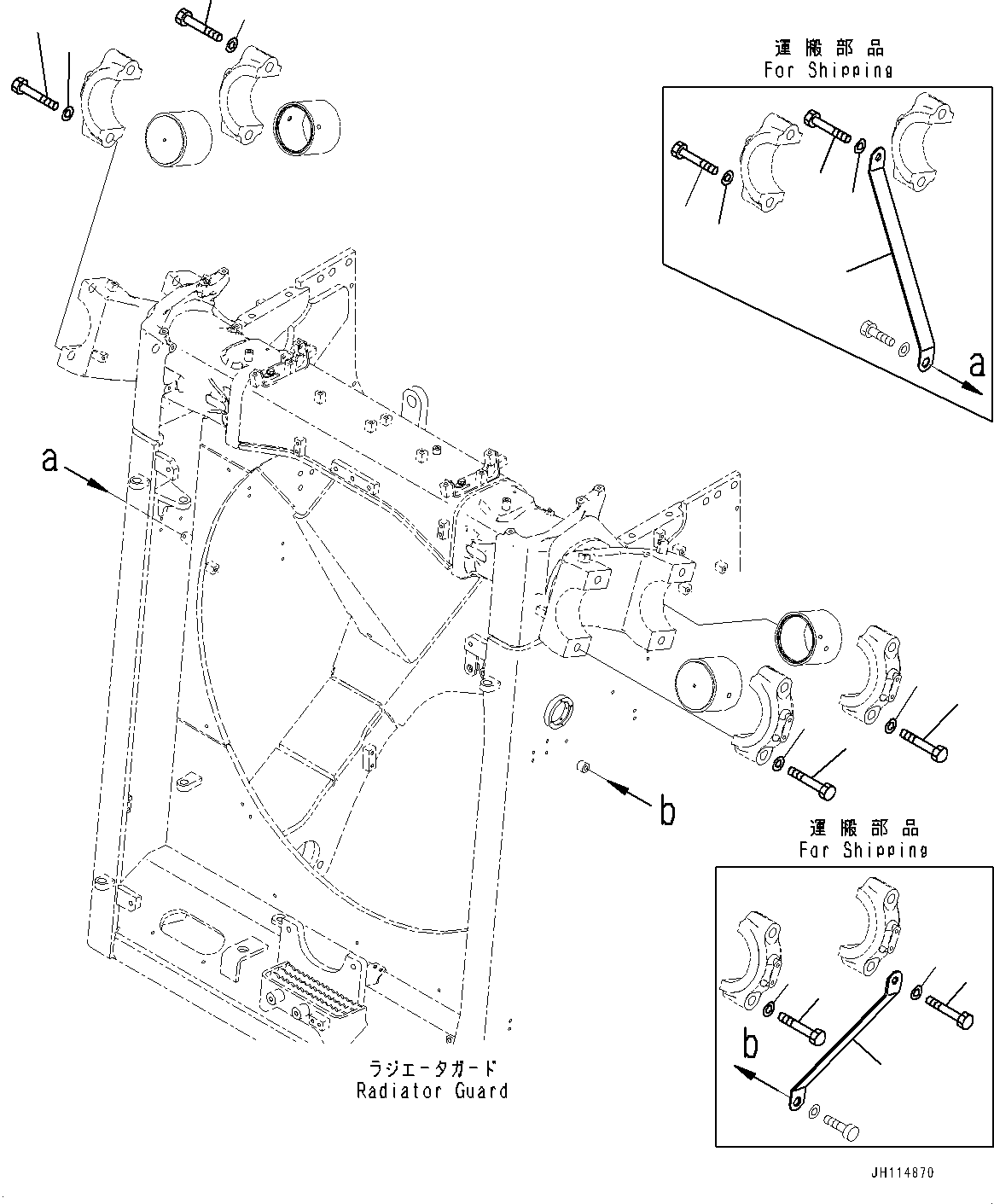 Komatsu parts book diagram for D475A-8E0 S/N 51001-UP: RADIATOR GUARD, STAY CAP BOLT(#51001-)