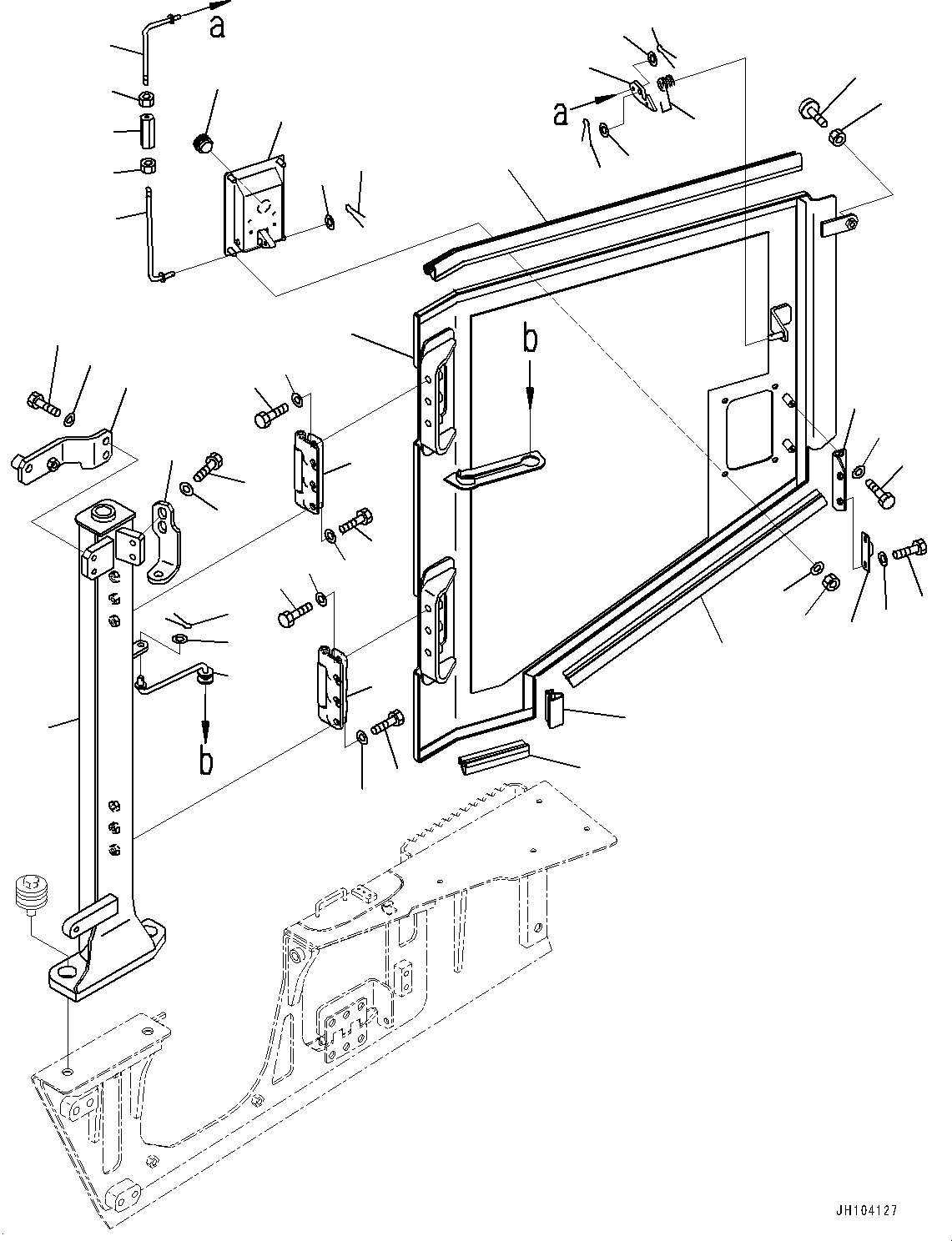 Komatsu parts book diagram for D475A-8E0 S/N 51001-UP: ENGINE HOOD AND SIDE COVER GROUP, SIDE COVER TOP, R.H. (1/2)(#50029-)