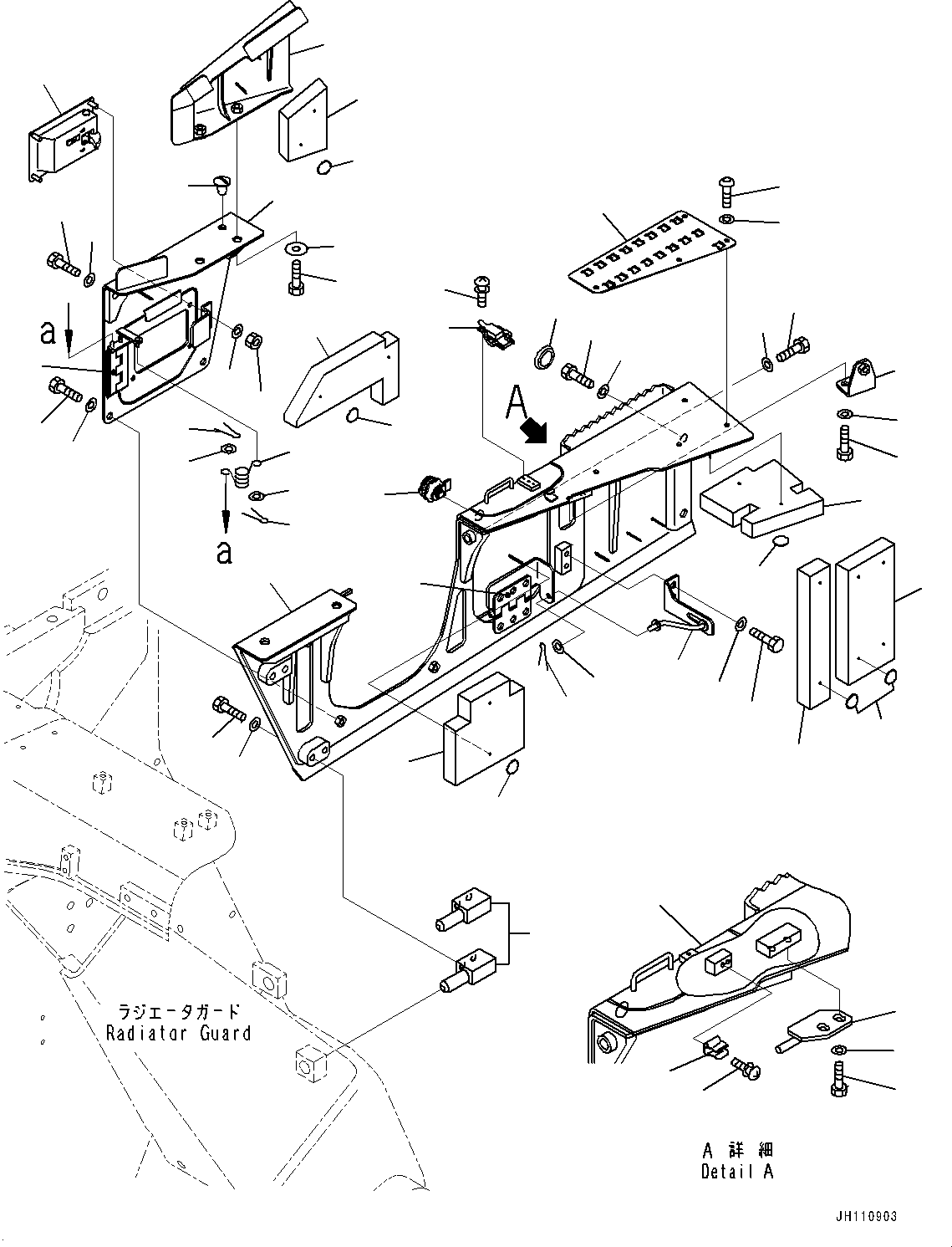 Komatsu parts book diagram for D475A-8E0 S/N 51001-UP: ENGINE HOOD AND SIDE COVER GROUP, SIDE COVER BOTTOM, R.H. (1/2)(#50029-)