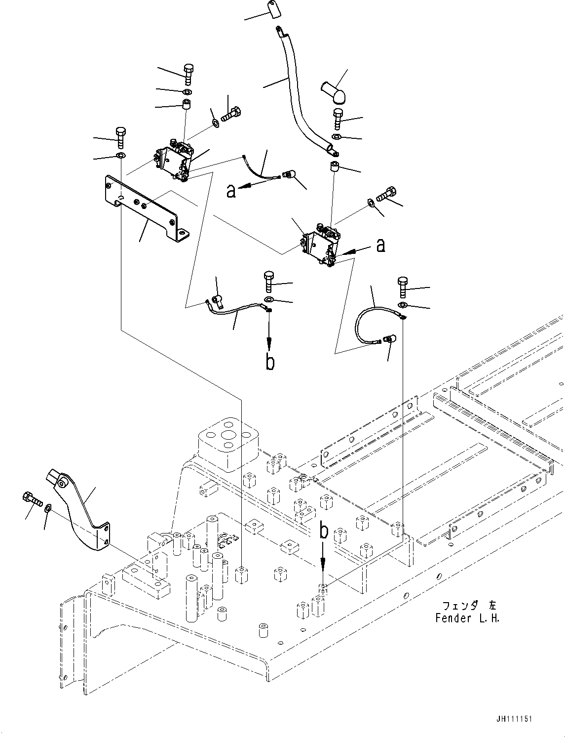 Komatsu parts book diagram for D475A-8E0 S/N 51001-UP: FENDER, STARTING WIRING HARNESS (1/2)(#51001-)