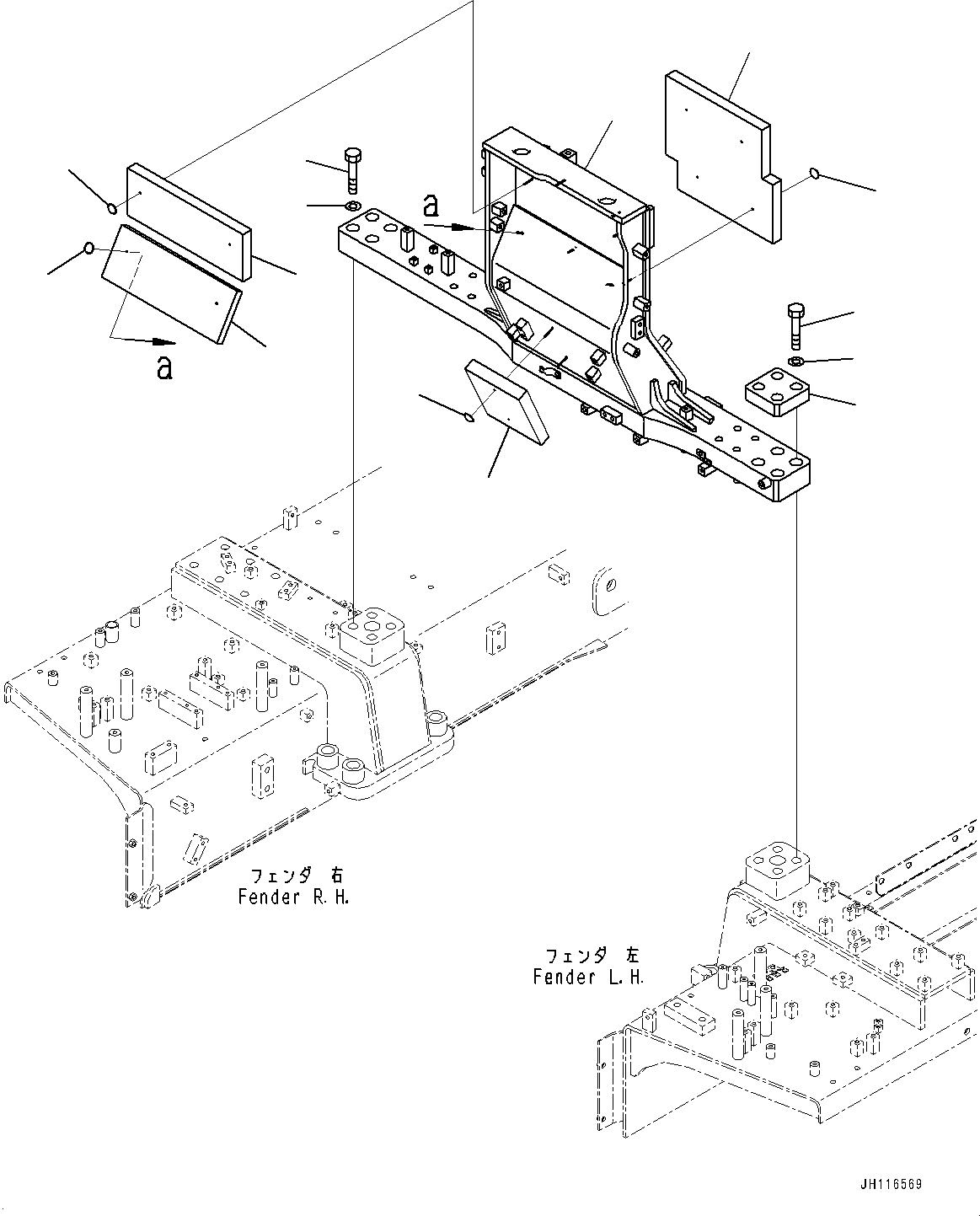 Komatsu parts book diagram for D475A-8E0 S/N 51001-UP: FENDER, BRACKET (1/3)(#51001-)