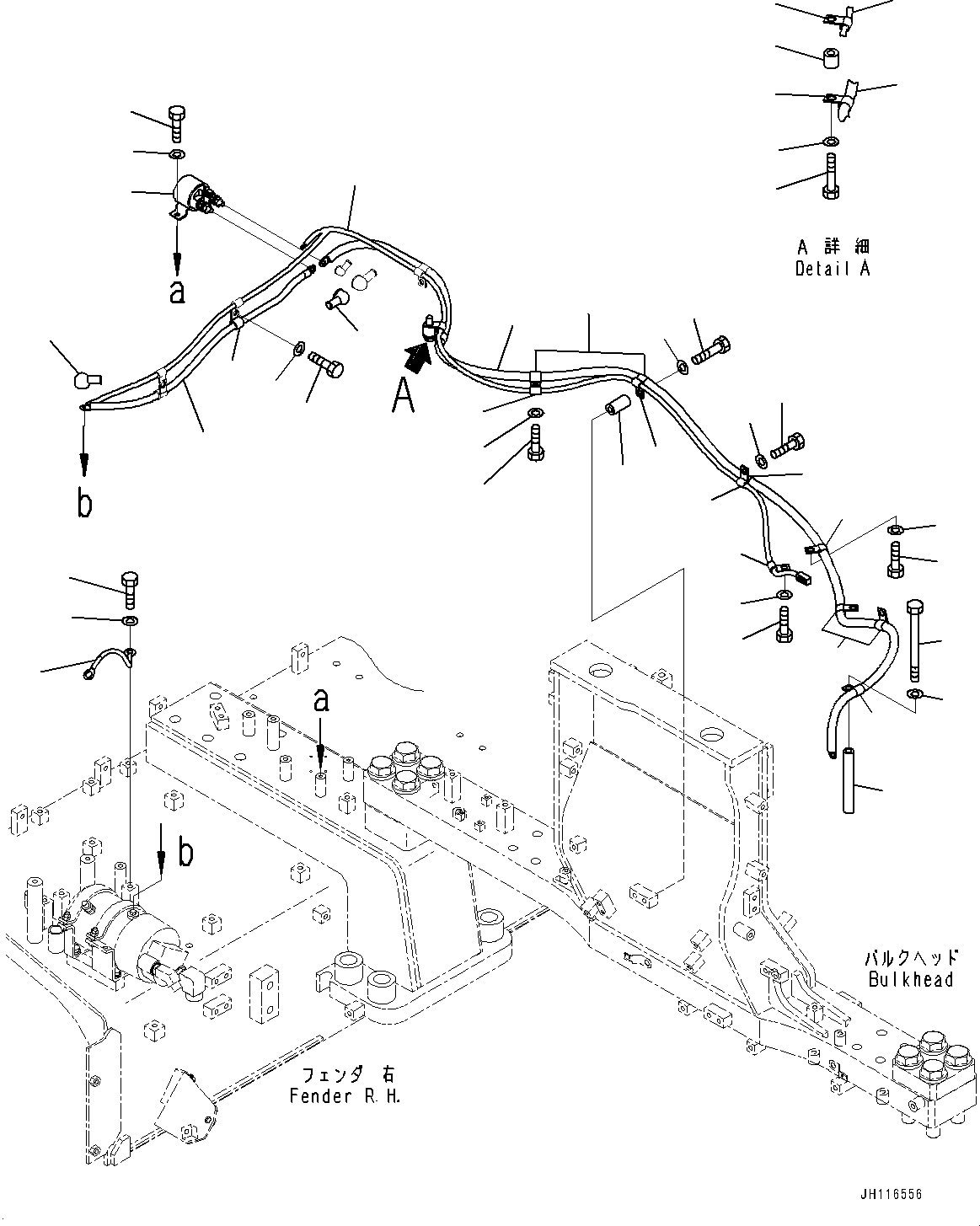Komatsu parts book diagram for D475A-8E0 S/N 51001-UP: FENDER, PRE-LUBRICATION PUMP RELATED PARTS (2/2)(#51001-)