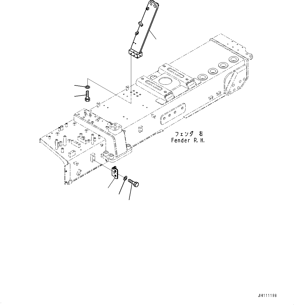 Komatsu parts book diagram for D475A-8E0 S/N 51001-UP: FENDER, BRACKET (3/3)(#51001-)
