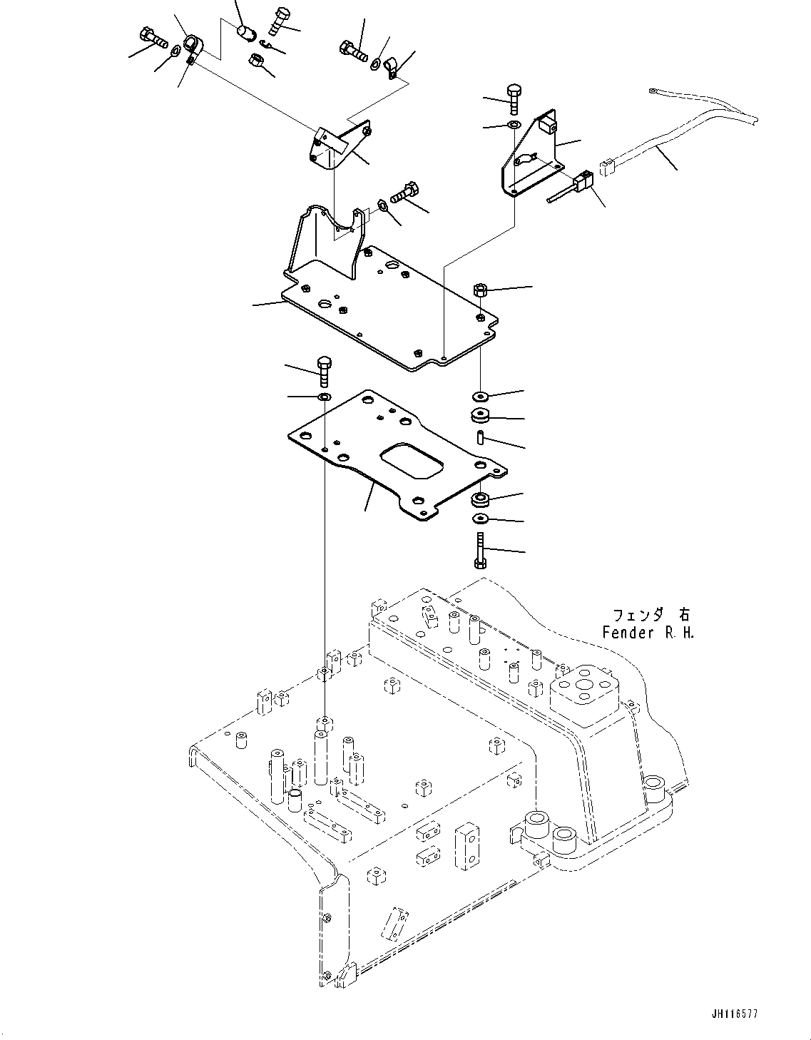 Komatsu parts book diagram for D475A-8E0 S/N 51001-UP: PROVISION FOR LADDER, PUMP MOUNTING(#51001-)