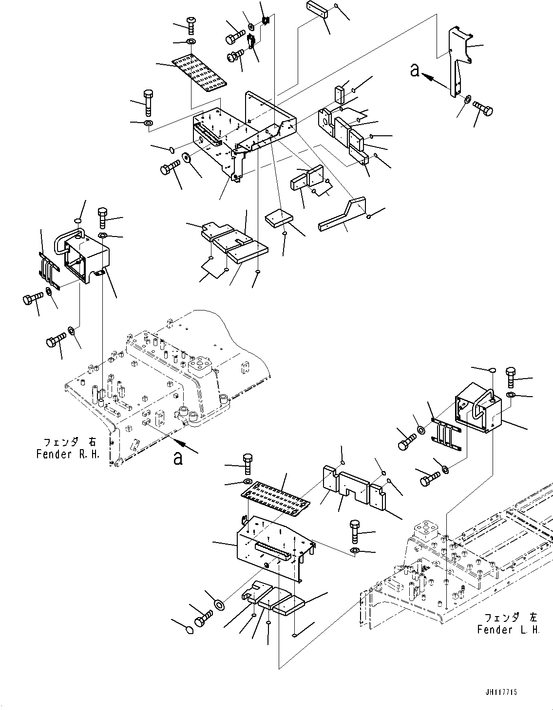 Komatsu parts book diagram for D475A-8E0 S/N 51001-UP: FENDER RELATED PARTS, FENDER COVER (3/7)(#51001-)