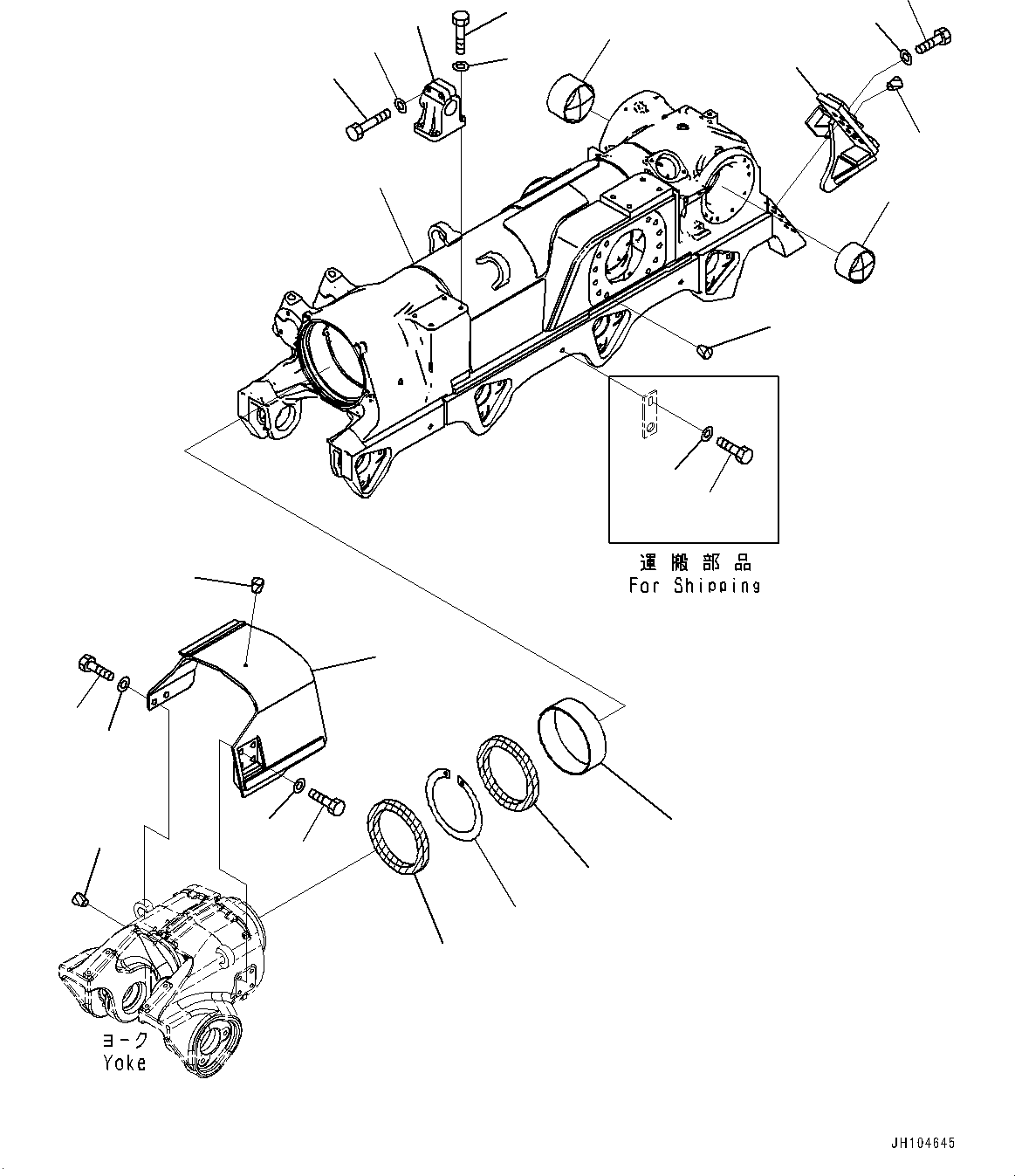 Komatsu parts book diagram for D475A-8E0 S/N 51001-UP: TRACK FRAME, FRAME L.H.(#50029-)