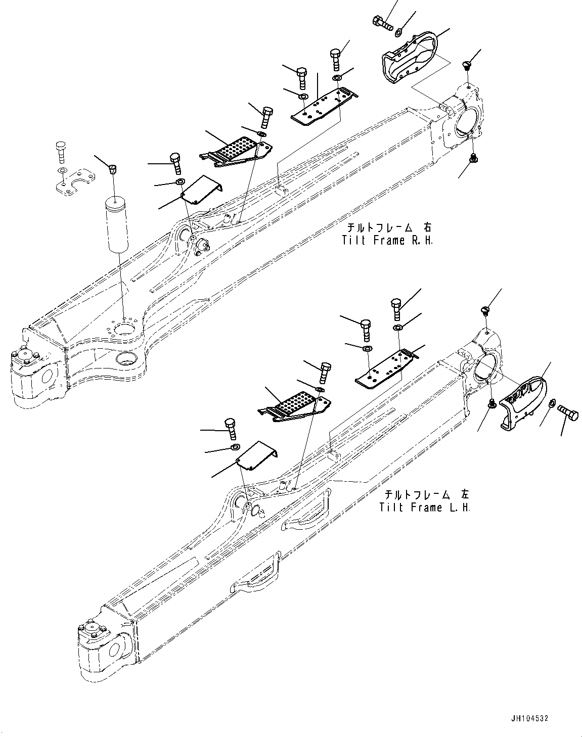 Komatsu parts book diagram for D475A-8E0 S/N 51001-UP: DOZER FRAME, COVER(#50001-)