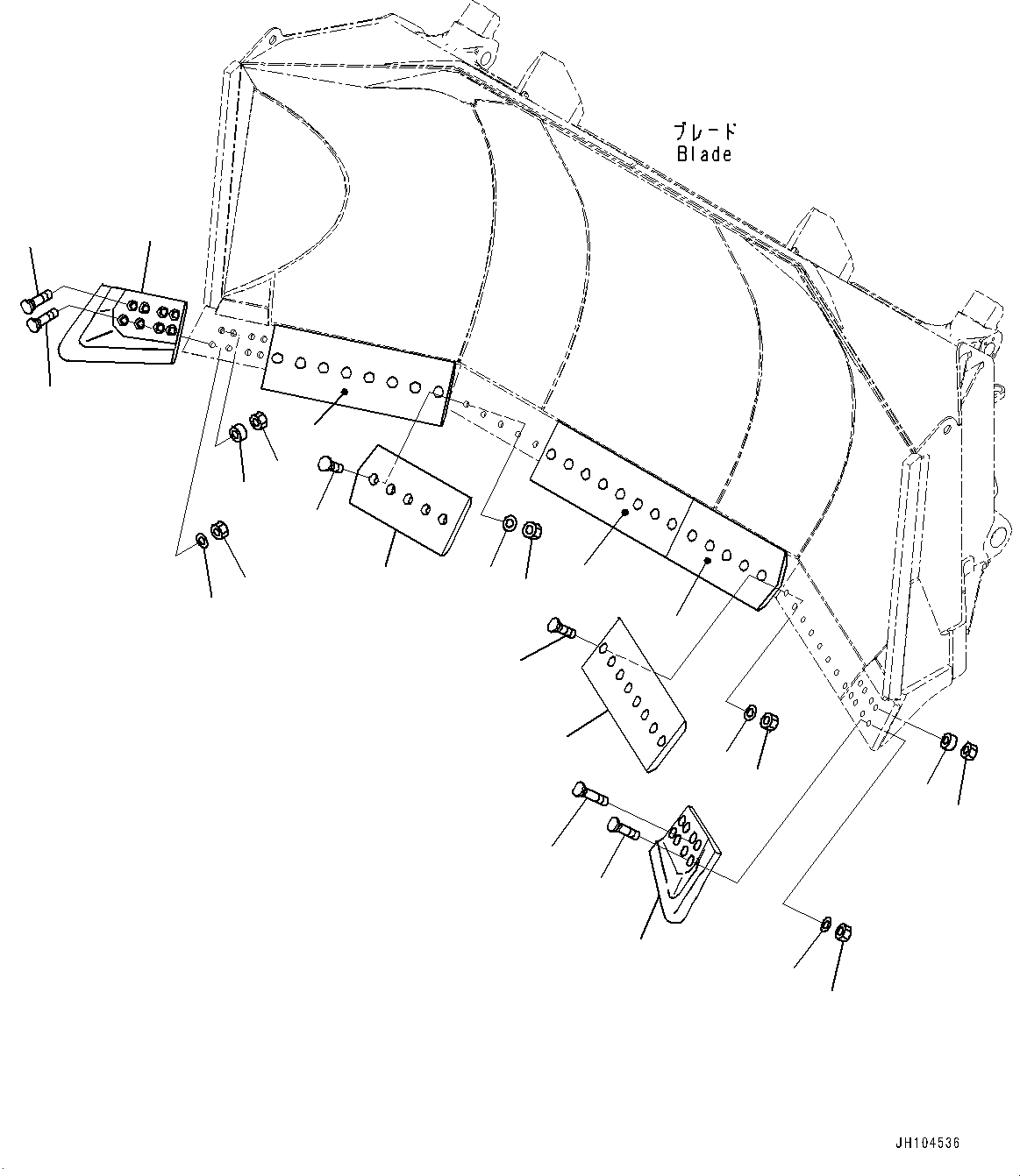 Komatsu parts book diagram for D475A-8E0 S/N 51001-UP: BLADE, CUTTING EDGE AND END BIT (HEAVY DUTY DUAL TILT PITCH U DOZER)(#50001-)