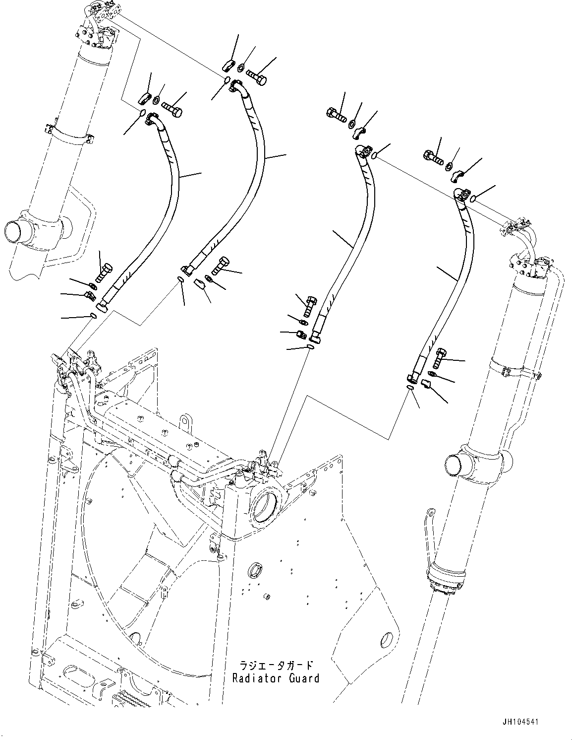 Komatsu parts book diagram for D475A-8E0 S/N 51001-UP: BLADE LIFT CYLINDER, PIPING(#50001-)