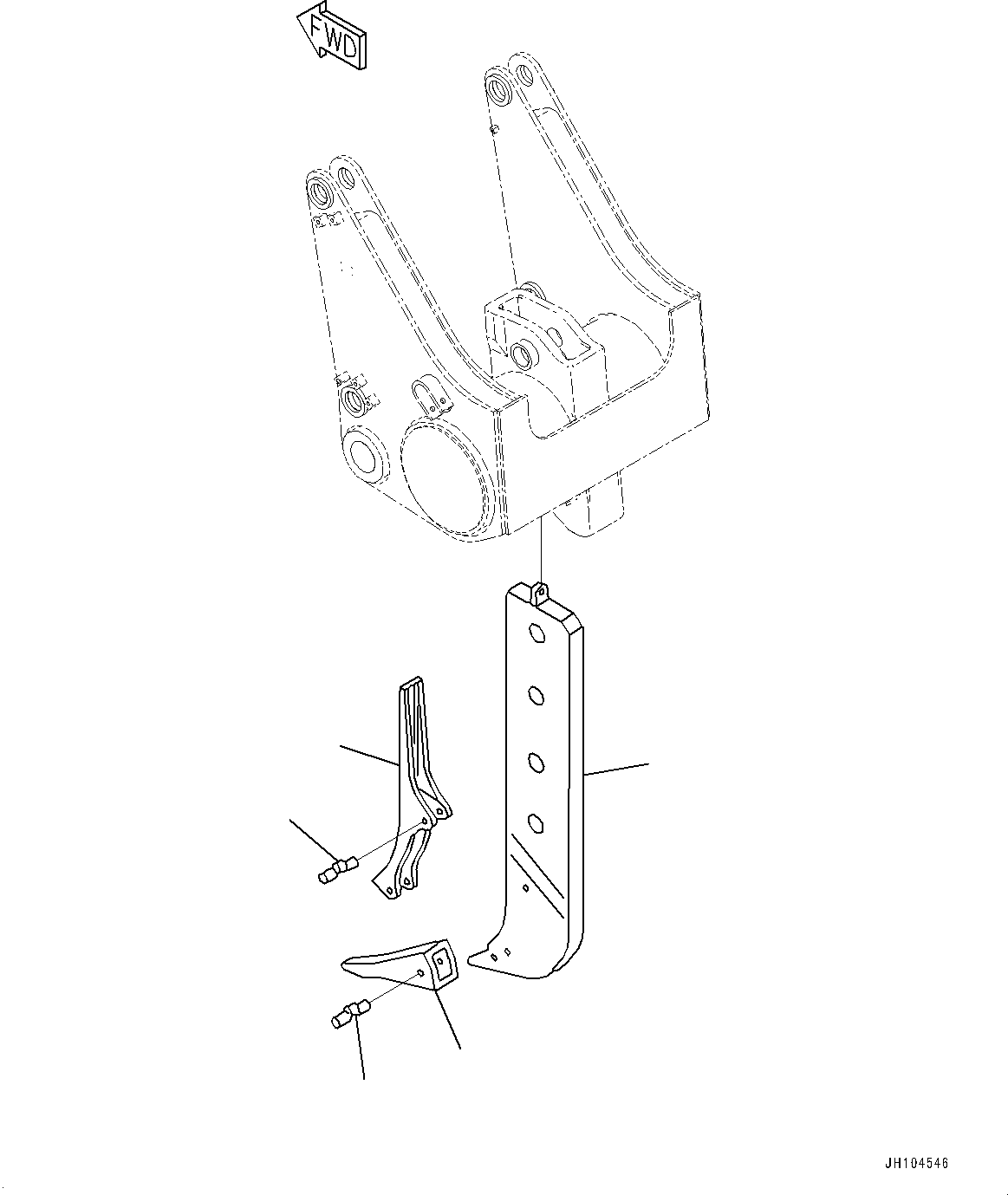 Komatsu parts book diagram for D475A-8E0 S/N 51001-UP: RIPPER, SHANK AND RIPPER POINT (VARIABLE DIGGING ANGLE GIANT RIPPER, LONG PROTECTOR)(#50001-)