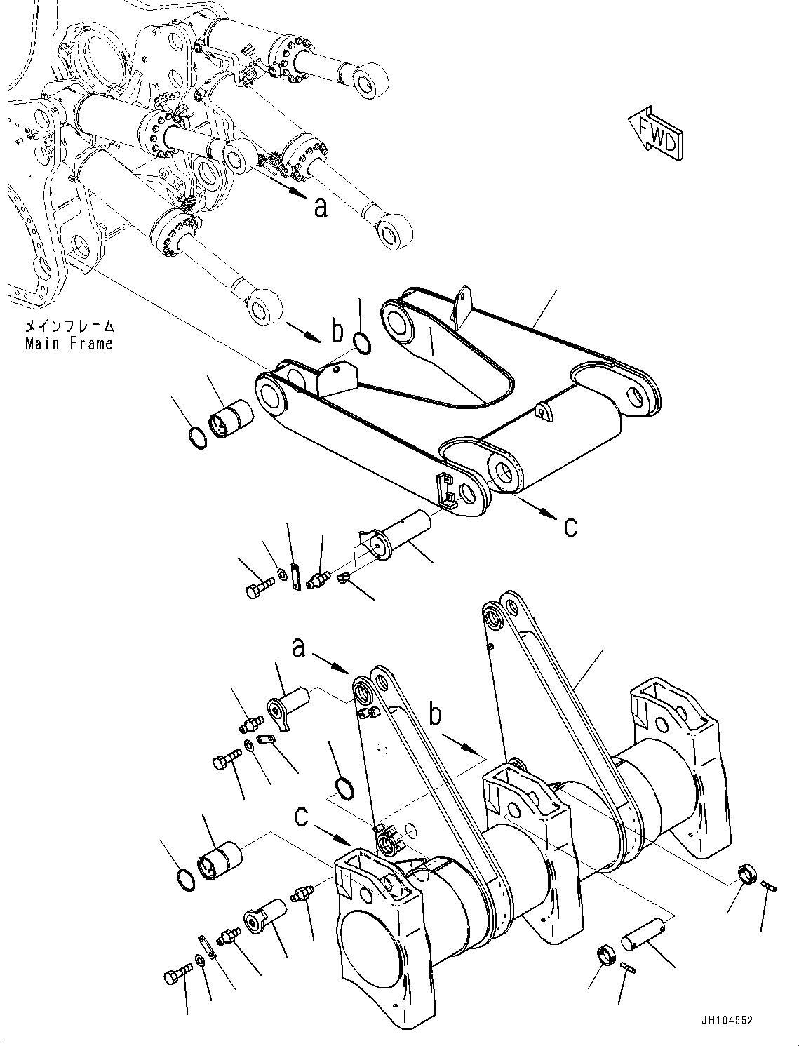 Komatsu parts book diagram for D475A-8E0 S/N 51001-UP: RIPPER, BEAM AND ARM (VARIABLE DIGGING ANGLE MULTI TYPE)(#50001-)