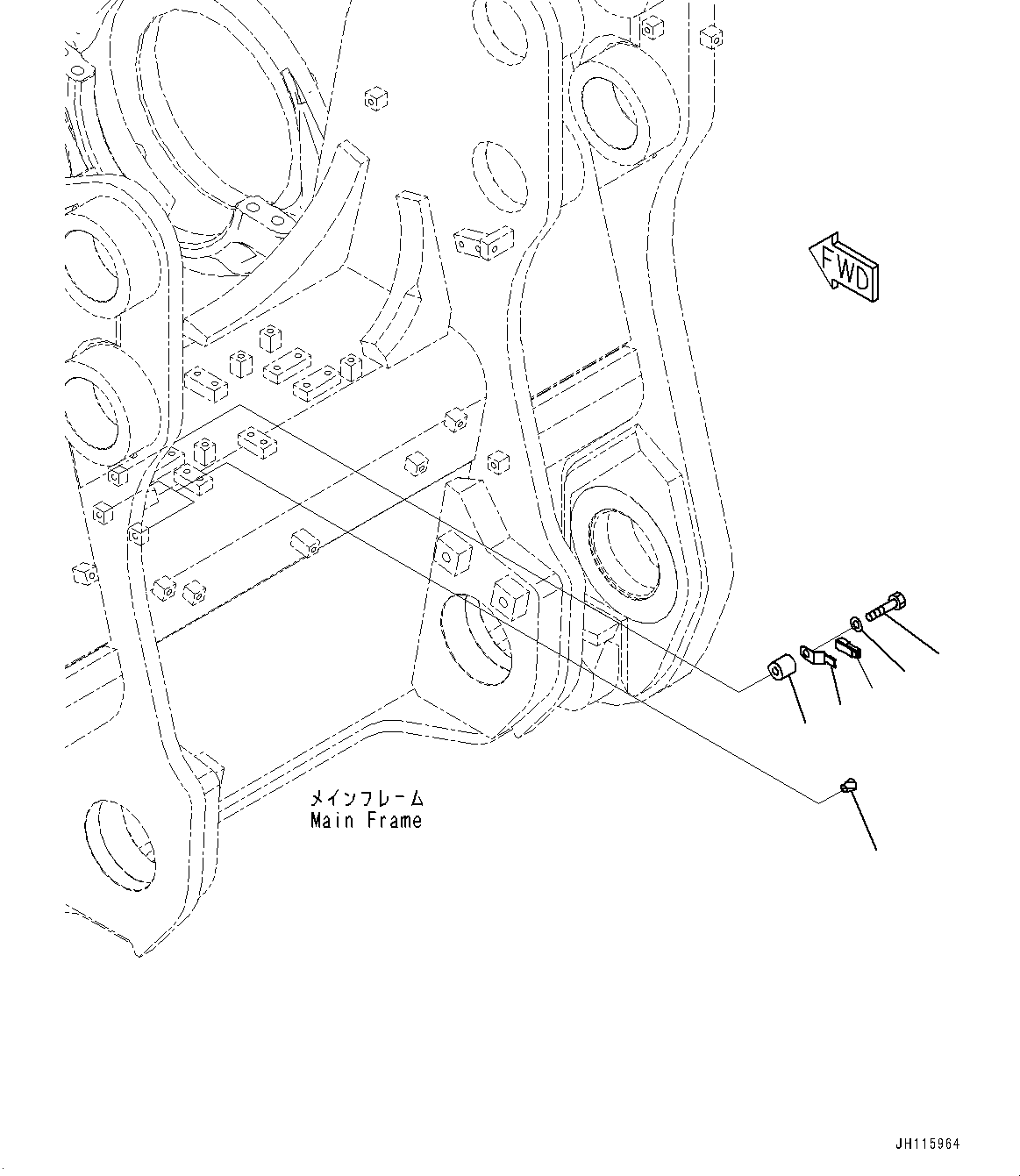 Komatsu parts book diagram for D475A-8E0 S/N 51001-UP: RIPPER POINT LAMP, (#50001-)