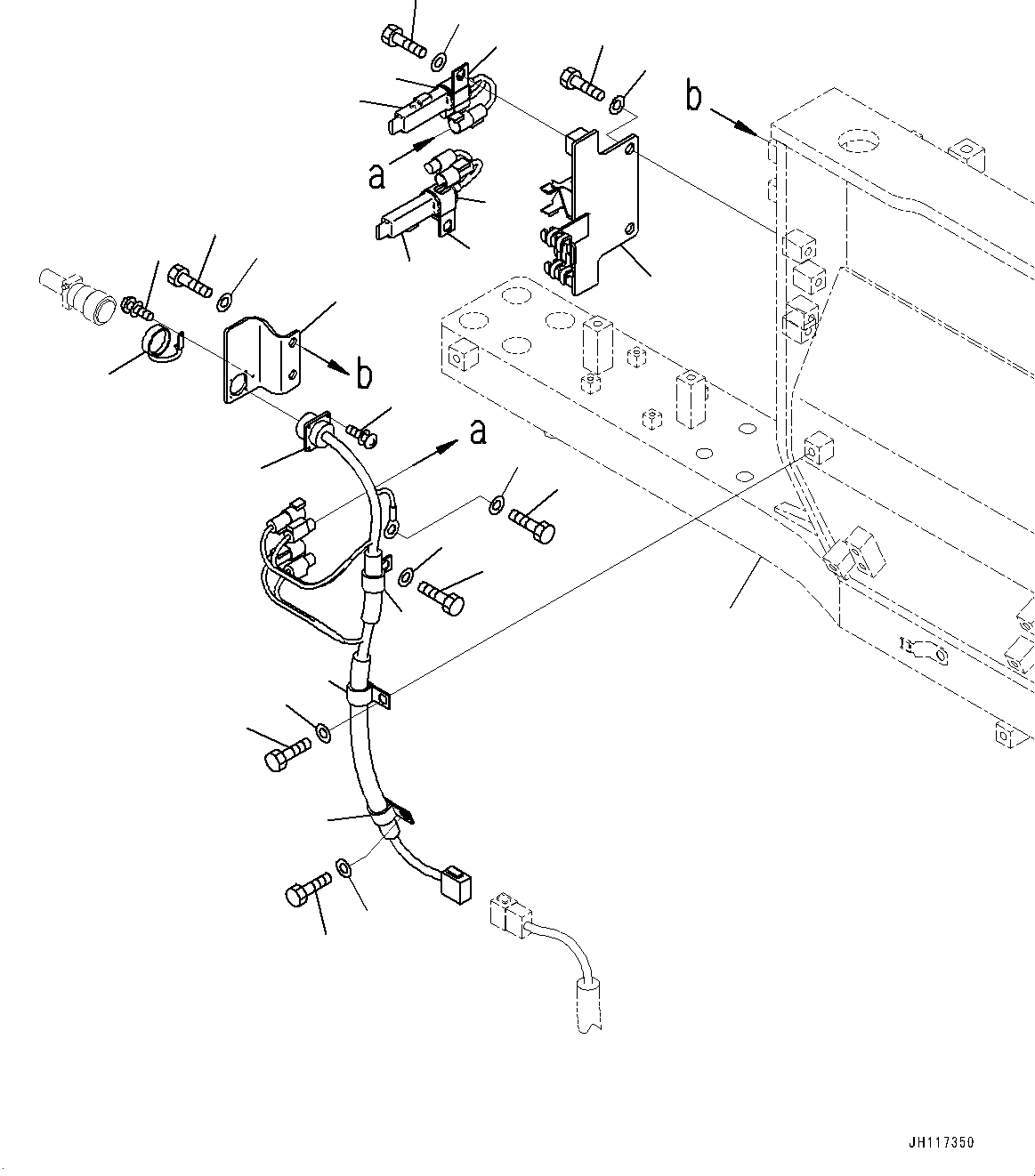 Komatsu parts book diagram for D475A-8E0 S/N 51001-UP: COOLANT AND OIL PAN HEATER, MAIN FRAME WIRING HARNESS(#50001-)