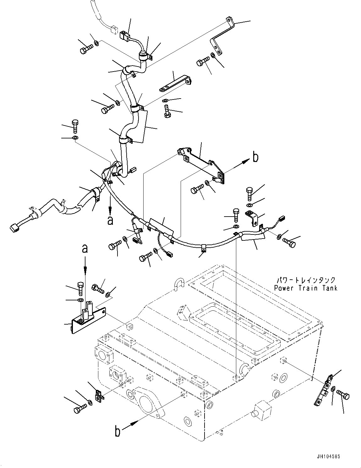 Komatsu parts book diagram for D475A-8E0 S/N 51001-UP: COOLANT AND OIL PAN HEATER, POWER TRAIN WIRING HARNESS(#50001-)