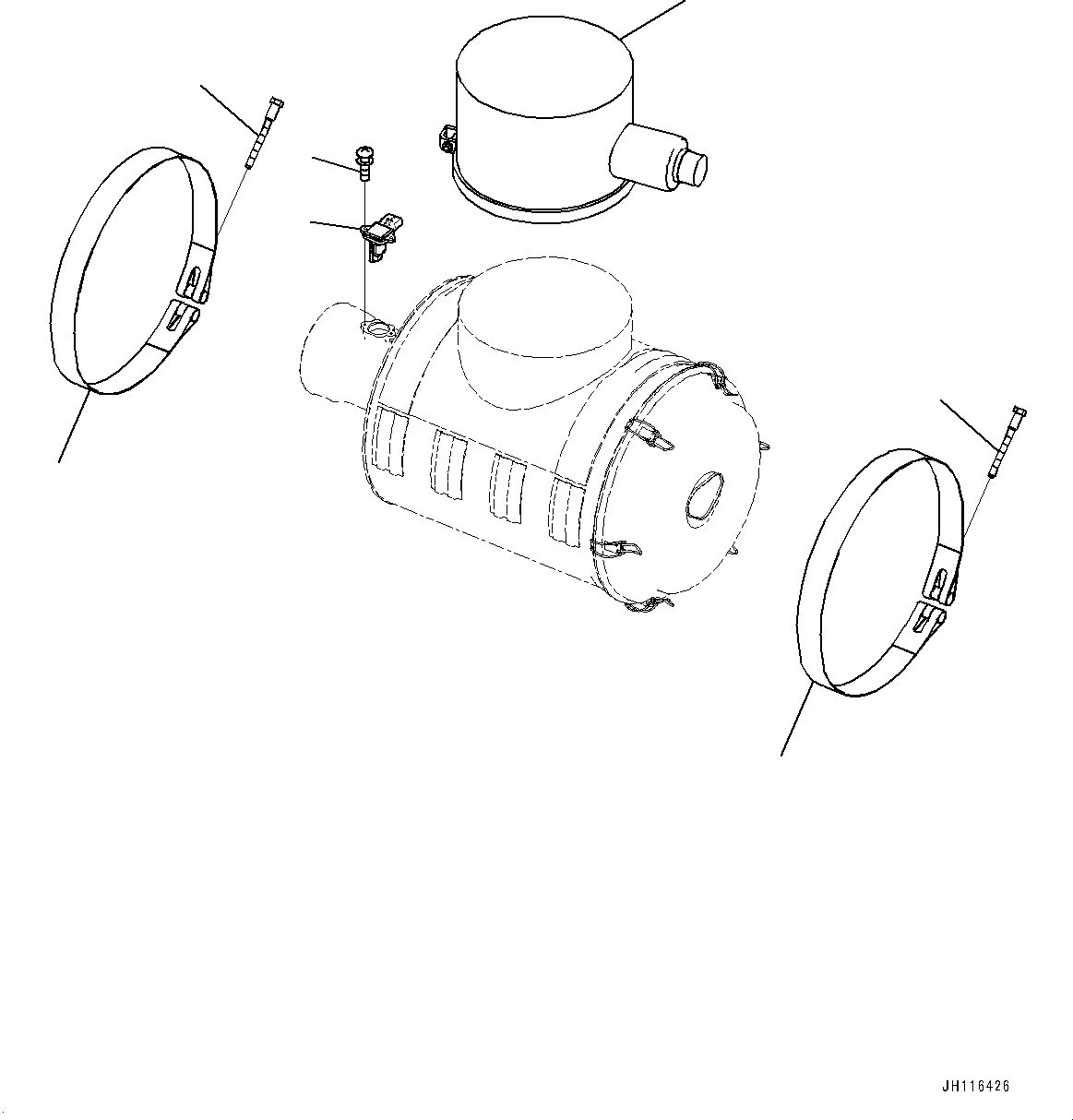 Komatsu parts book diagram for D155AX-8E0 S/N 110001-UP: ENGINE HOOD AND SIDE COVER GROUP, AIR CLEANER RELATED PARTS(#100739-)