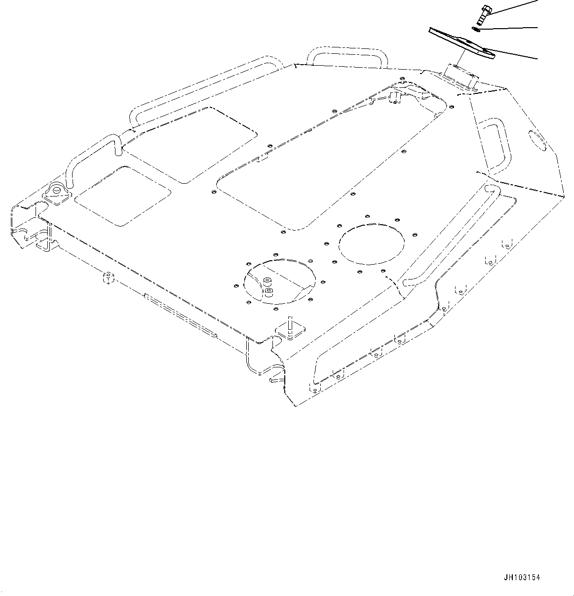 Komatsu parts book diagram for D155AX-8E0 S/N 110001-UP: ENGINE HOOD AND SIDE COVER GROUP, BRACKET FOR TIE-OFF(#100739-)