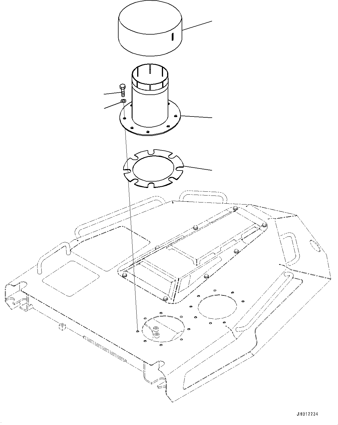 Komatsu parts book diagram for D155AX-8E0 S/N 110001-UP: PRE-CLEANER, (#100001-100099)