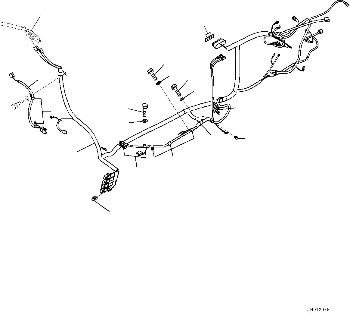 Komatsu parts book diagram for D155AX-8E0 S/N 110001-UP: FENDER, MAIN WIRING HARNESS(#100001-)