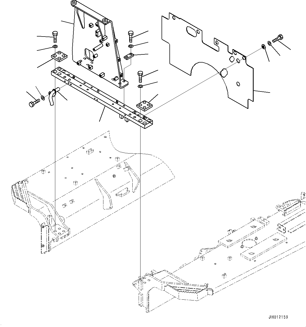 Komatsu parts book diagram for D155AX-8E0 S/N 110001-UP: FENDER, HOOD MOUNTING(#100001-)