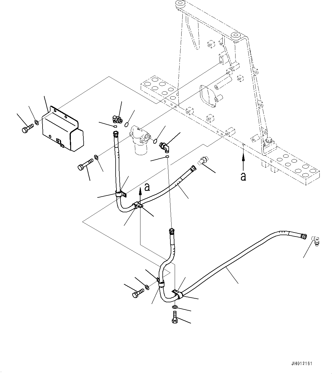 Komatsu parts book diagram for D155AX-8E0 S/N 110001-UP: FENDER, FILTER PIPING(#100001-)