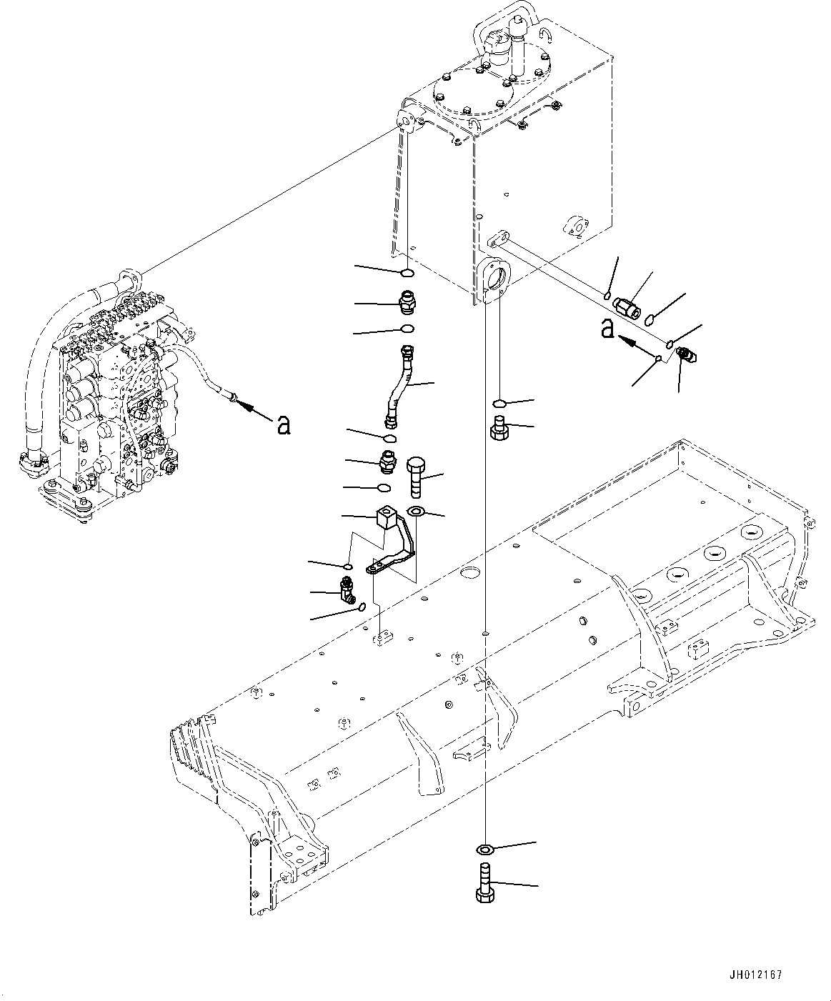 Komatsu parts book diagram for D155AX-8E0 S/N 110001-UP: FENDER, HYDRAULIC TANK MOUNTING(#100001-)