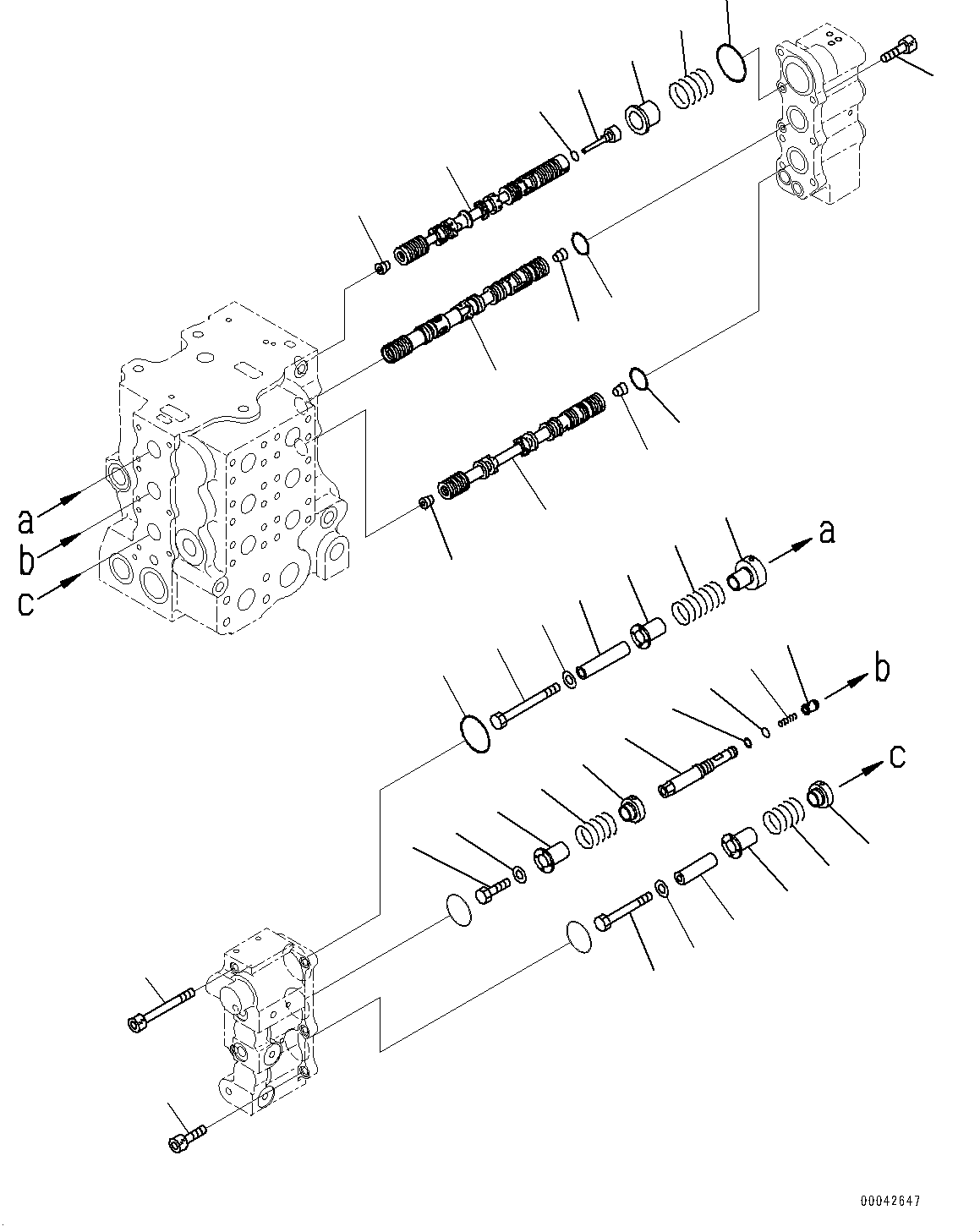 Komatsu parts book diagram for D155AX-8E0 S/N 110001-UP: FENDER, CONTROL VALVE, 6-SPOOL (2/10)(#100001-)