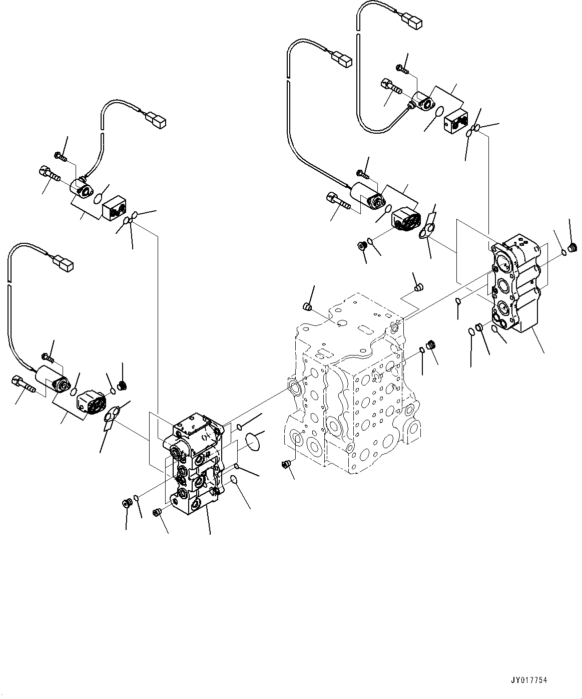 Komatsu parts book diagram for D155AX-8E0 S/N 110001-UP: FENDER, CONTROL VALVE, 6-SPOOL (4/10)(#100001-)