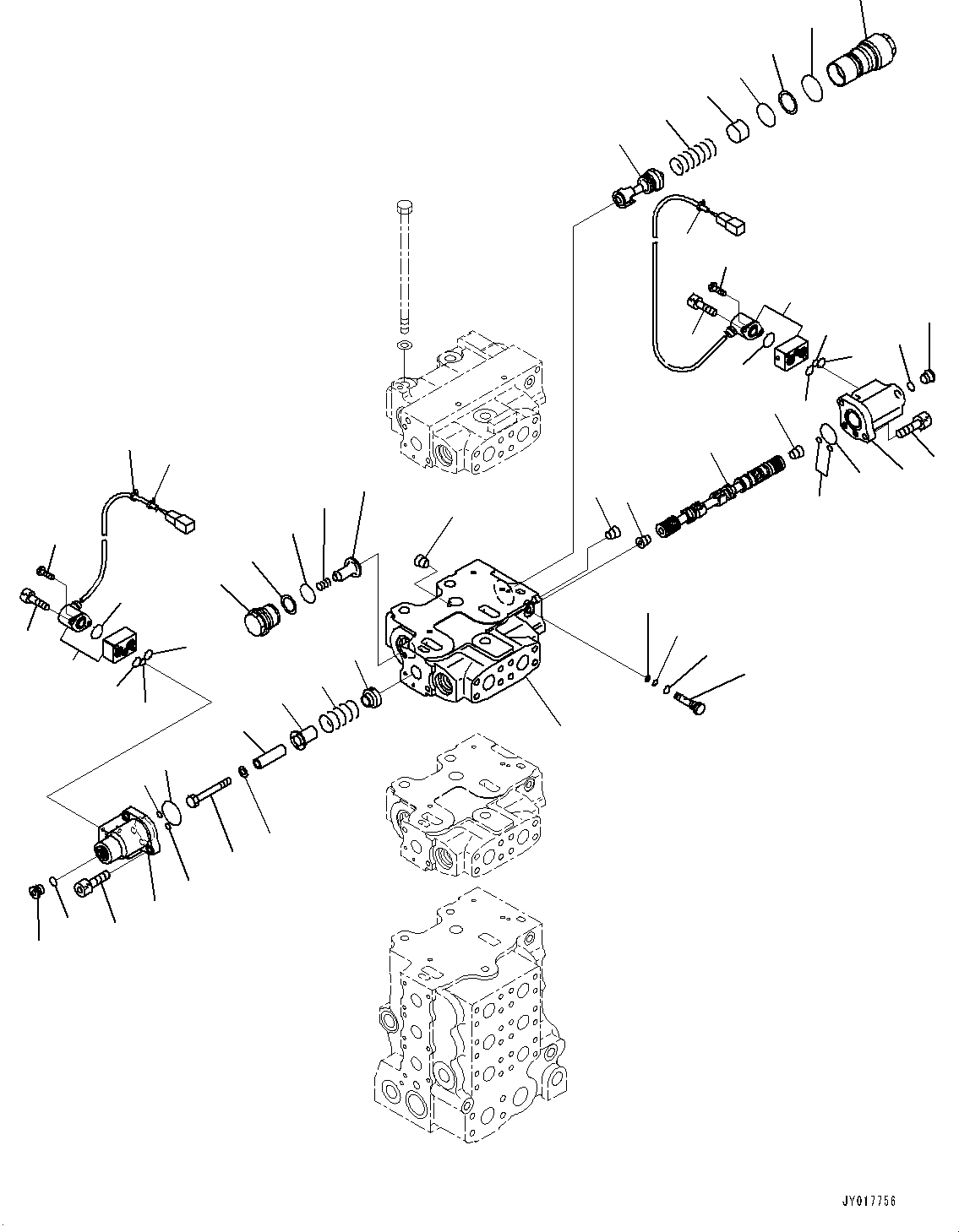 Komatsu parts book diagram for D155AX-8E0 S/N 110001-UP: FENDER, CONTROL VALVE, 6-SPOOL (8/10)(#100001-)