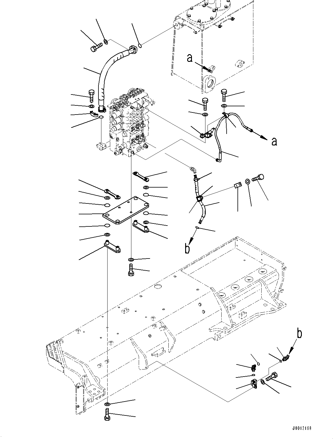 Komatsu parts book diagram for D155AX-8E0 S/N 110001-UP: FENDER, CONTROL VALVE MOUNTING(#100001-)