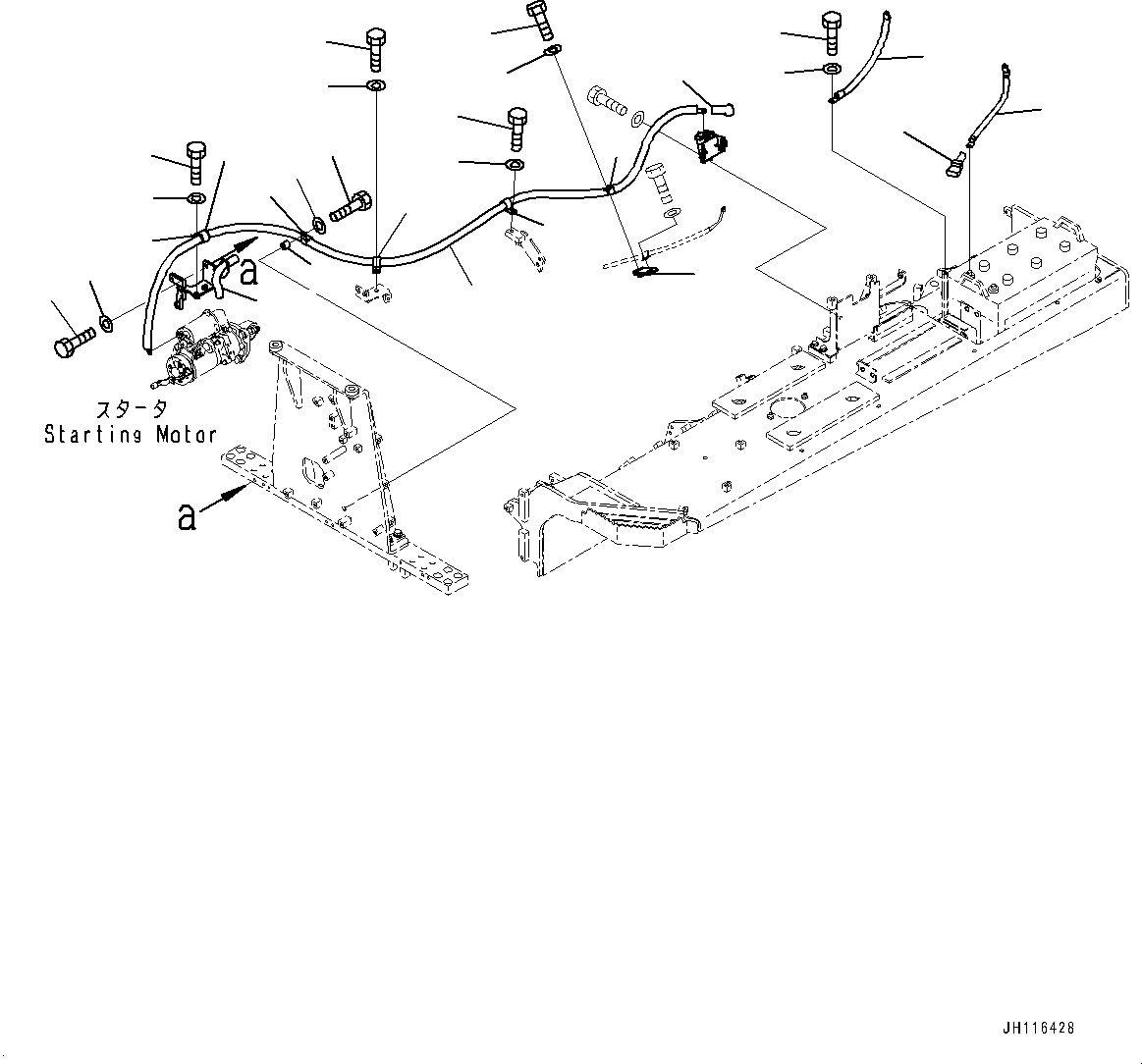 Komatsu parts book diagram for D155AX-8E0 S/N 110001-UP: FENDER, STARTING WIRING HARNESS (2/2) (WITH COOLANT FILTER)(#100001-)