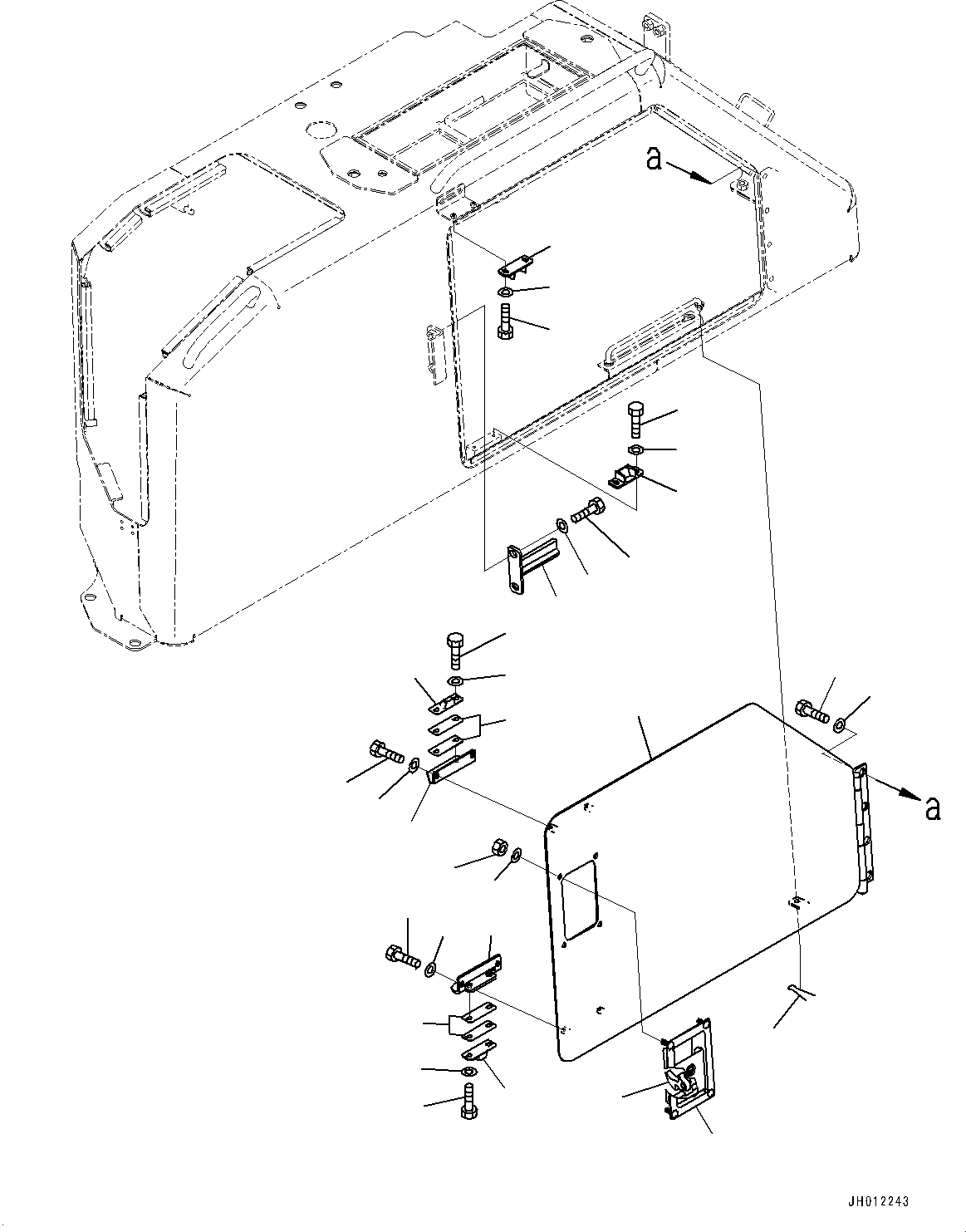 Komatsu parts book diagram for D155AX-8E0 S/N 110001-UP: FENDER RELATED PARTS, COVER, L.H. (3/3)(#100001-)