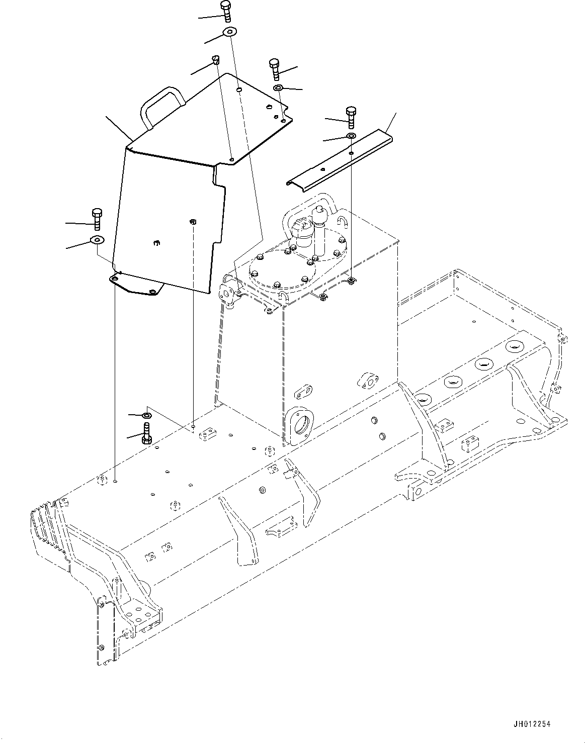 Komatsu parts book diagram for D155AX-8E0 S/N 110001-UP: FENDER RELATED PARTS, COVER, R.H.(#100001-)
