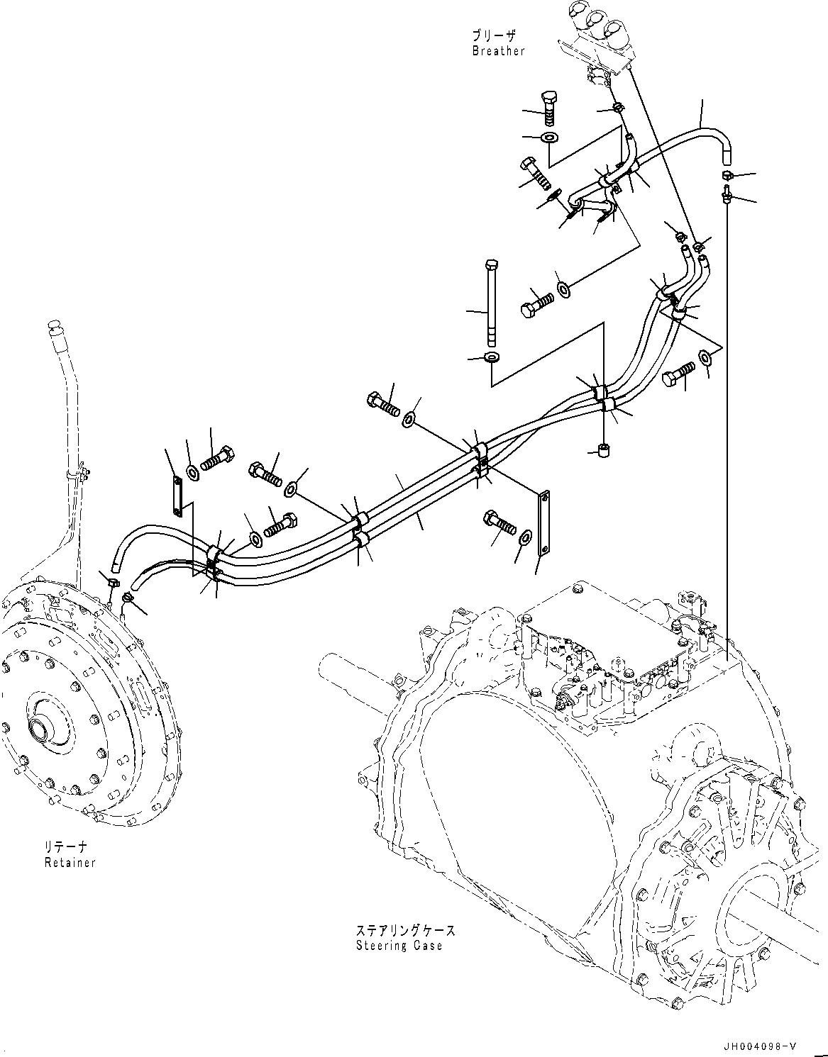 Komatsu parts book diagram for D375A-6 S/N 62001-UP (Mining Specification): REMOTE BREATHER, (#60001-60625)