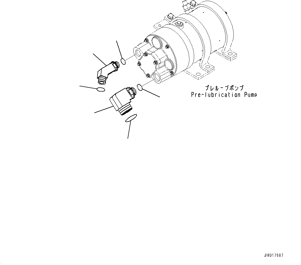 Komatsu parts book diagram for D375A-6 S/N 62001-UP (Mining Specification): ENGINE PRE-LUBRICATION UNIT, PRE-LUBRICATION PUMP(#60001-)