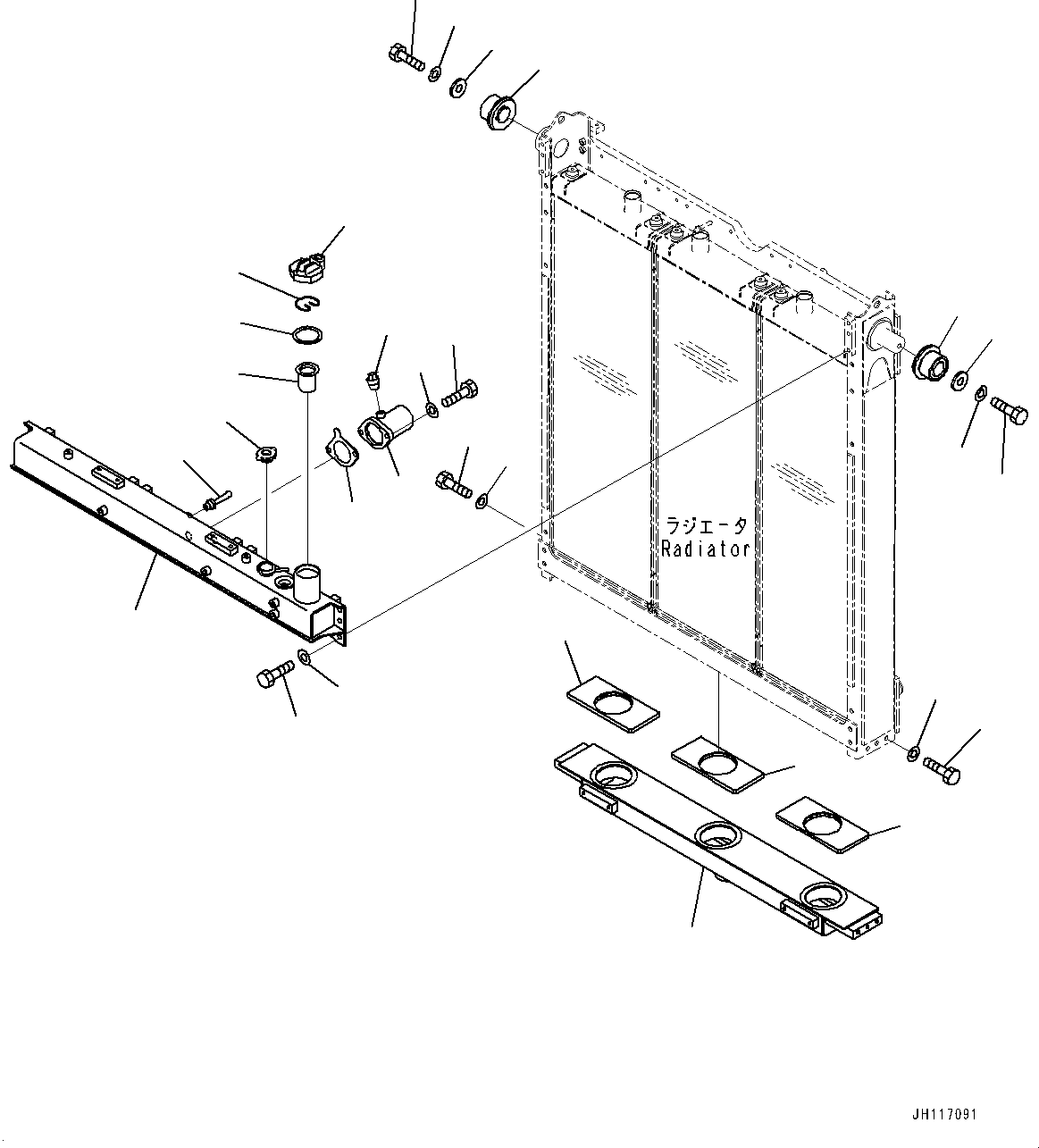 Komatsu parts book diagram for D375A-6 S/N 62001-UP (Mining Specification): RADIATOR, TANK(#62001-)